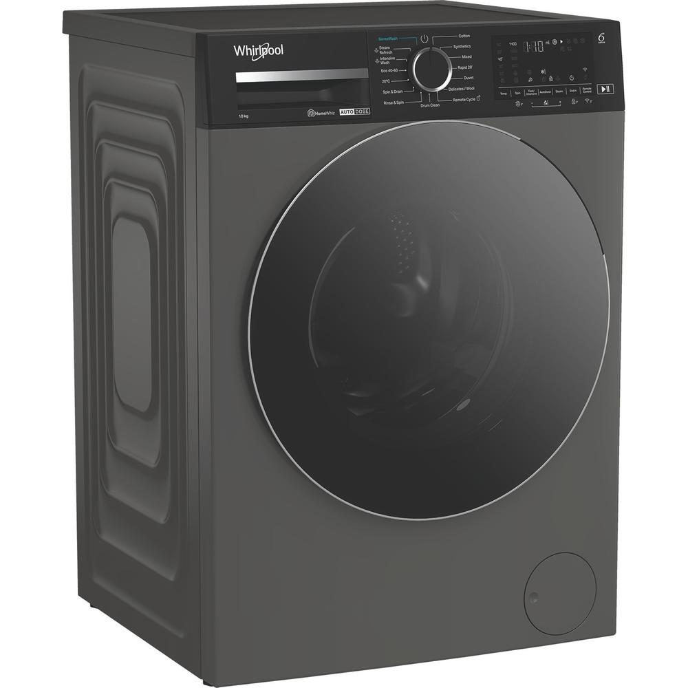 Whirlpool Washing machine Free-standing W0M 011G ADS IRE Manhattan Grey Front loader A Perspective