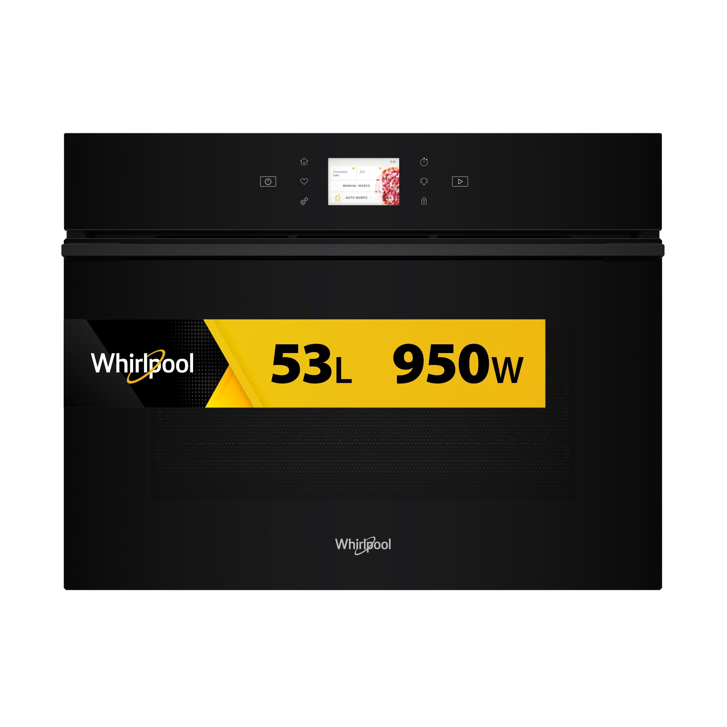 Whirlpool Mikrovlnná rúra Vstavané WCW9O7PHTSB Čierna Elektronické 53 Mikrovlny kombi 950 Frontal