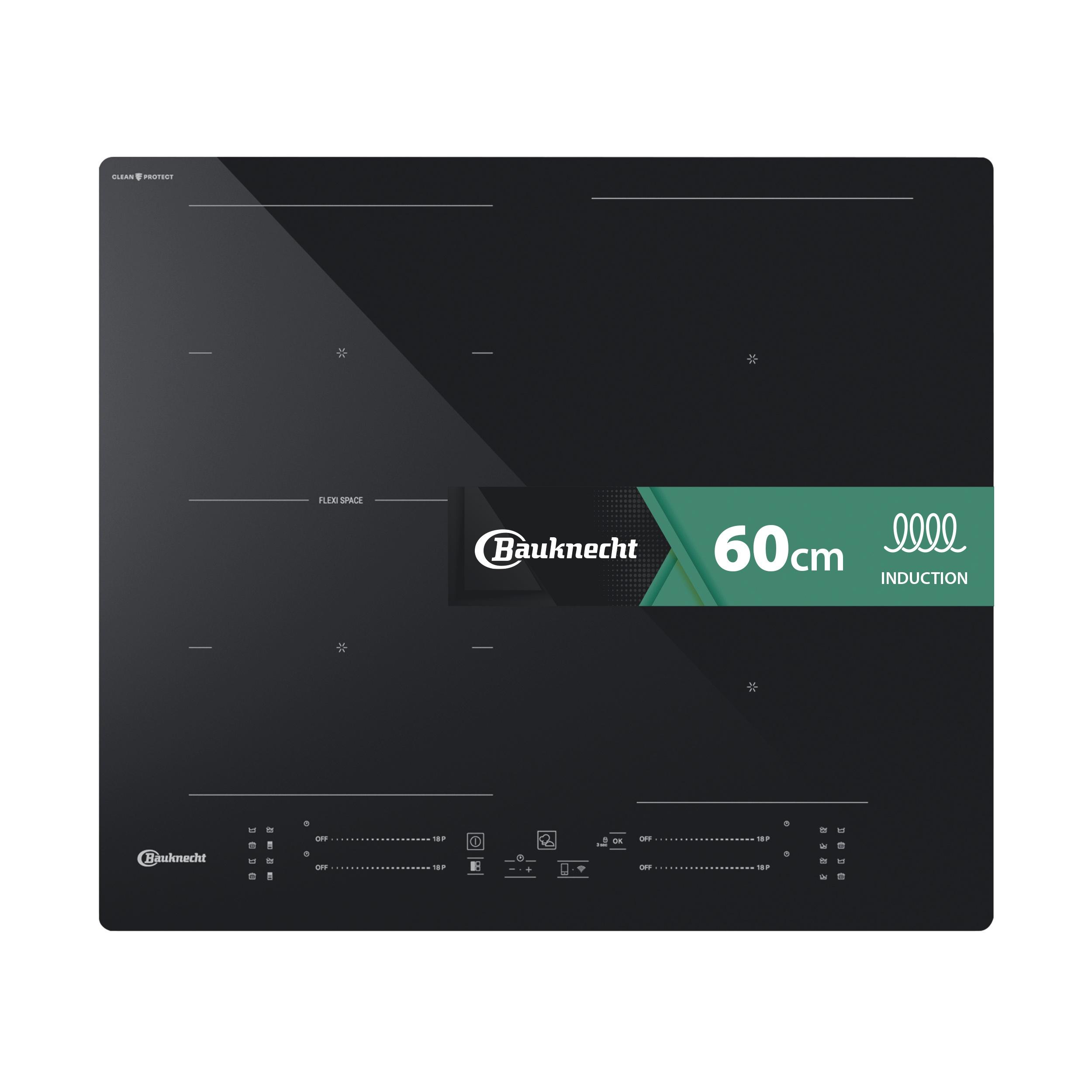 Bauknecht Table de cuisson BS 5860F CPNE Noir Induction vitroceramic Frontal