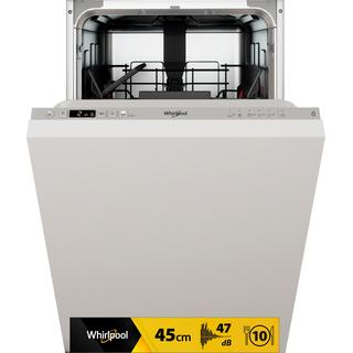 Whirlpool vgradni pomivalni stroj: Srebrna barva, Ozek - WSIC 3M27