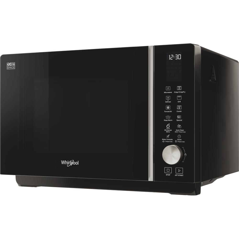 Whirlpool Mikrobølgeovn Fritstående MWF 258 B Sort Elektronisk 25 Mikroovn-Kombi 800 Perspective