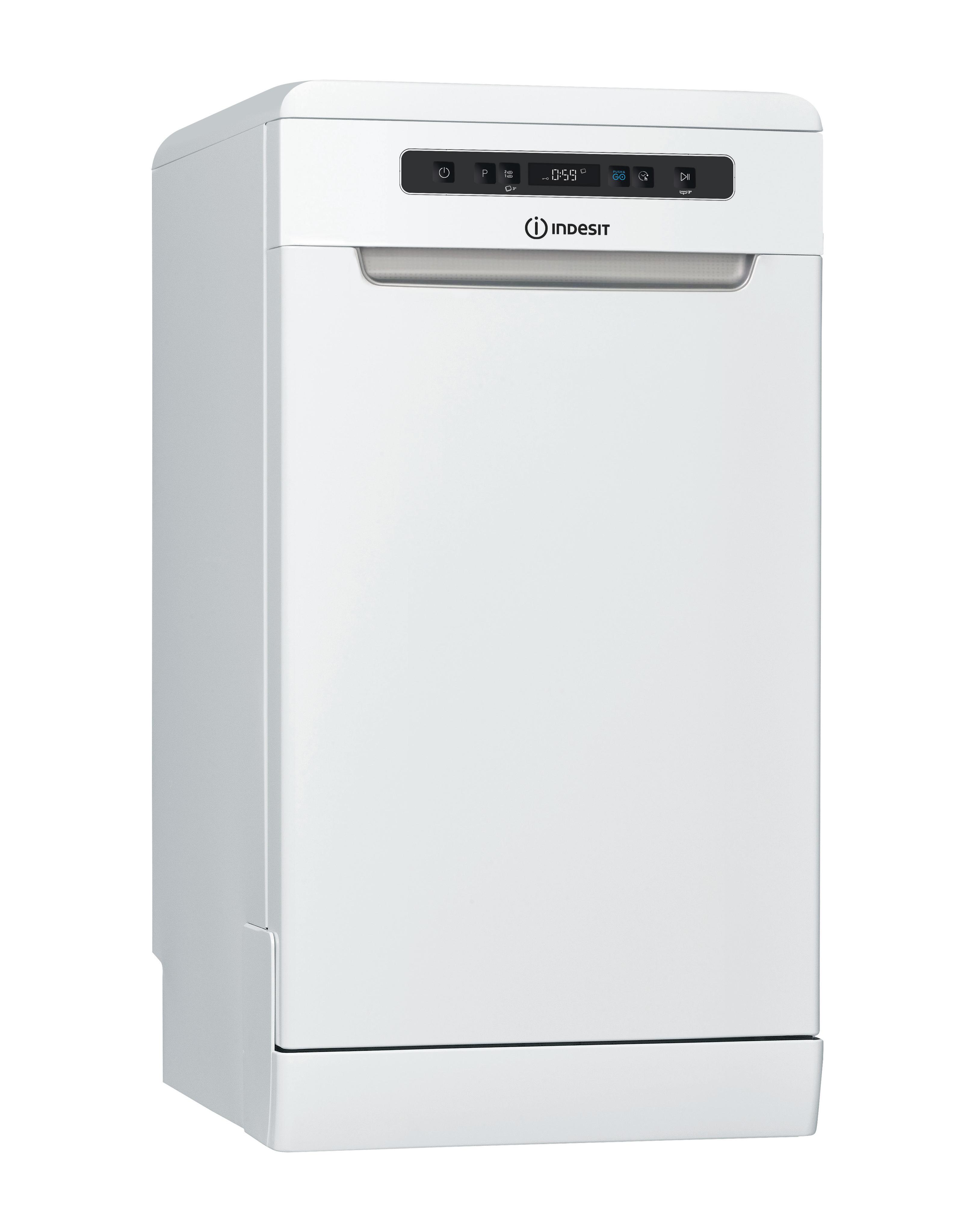 Посудомийна машина Indesit: вузька, білий колір - DSFO 3T224 C