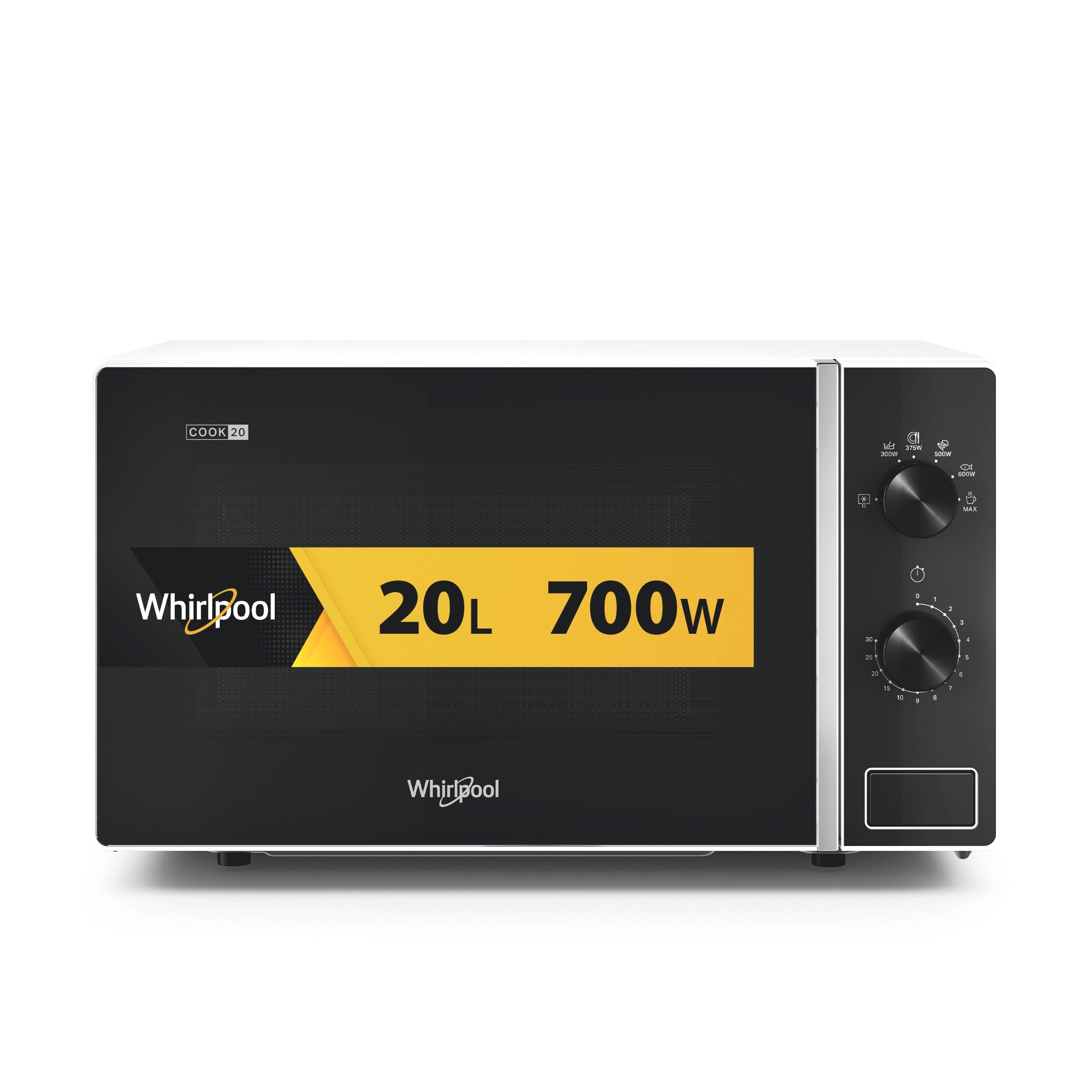 Whirlpool Мікрохвильова піч Соло MWP 101 W Білий Механічне 20 Мікрохвильова піч 700 Hero image