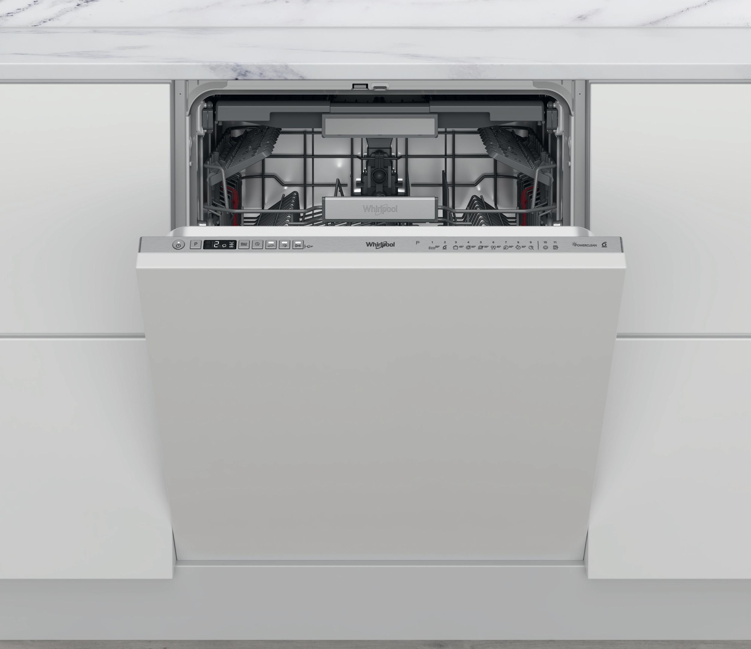Whirlpool vgradni pomivalni stroj: Inox barva, Standardna širina - WIO 3T133 PLE