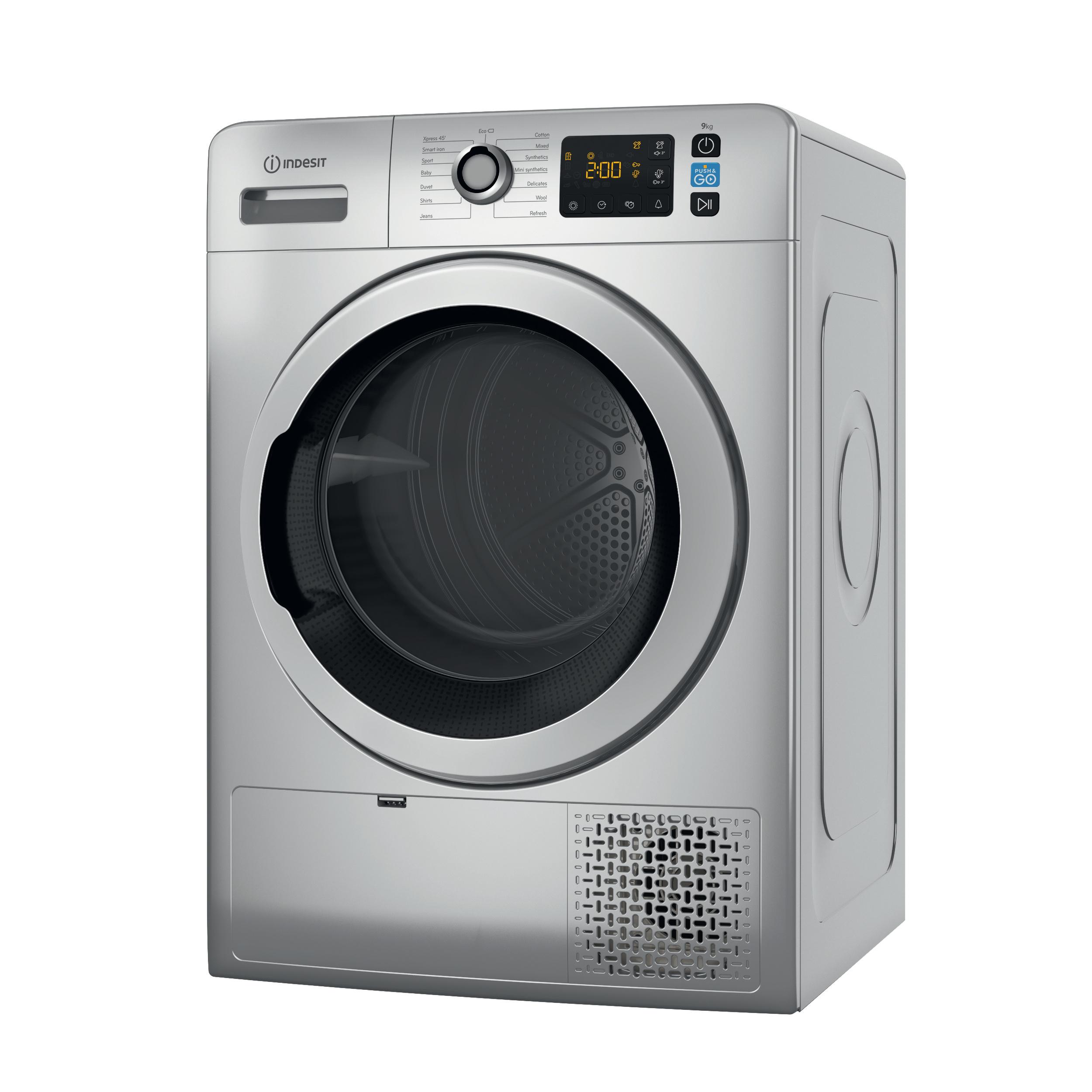 Indesit Dryer YT M11 92SS X UK Silver Perspective