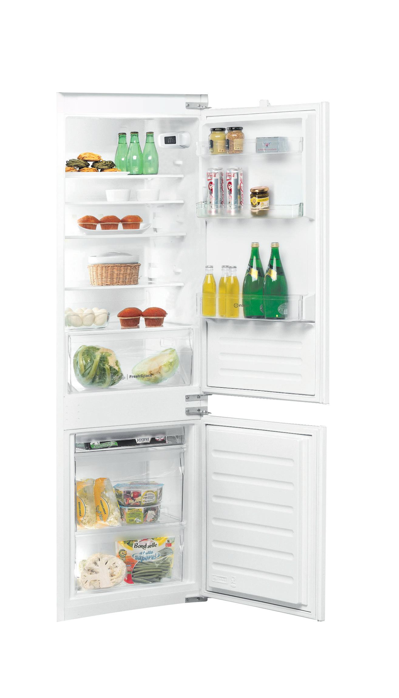 Indesit Kombinacija hladnjaka/zamrzivača ugradbeni BI 18A2 D/I Bijela 2 doors Perspective open