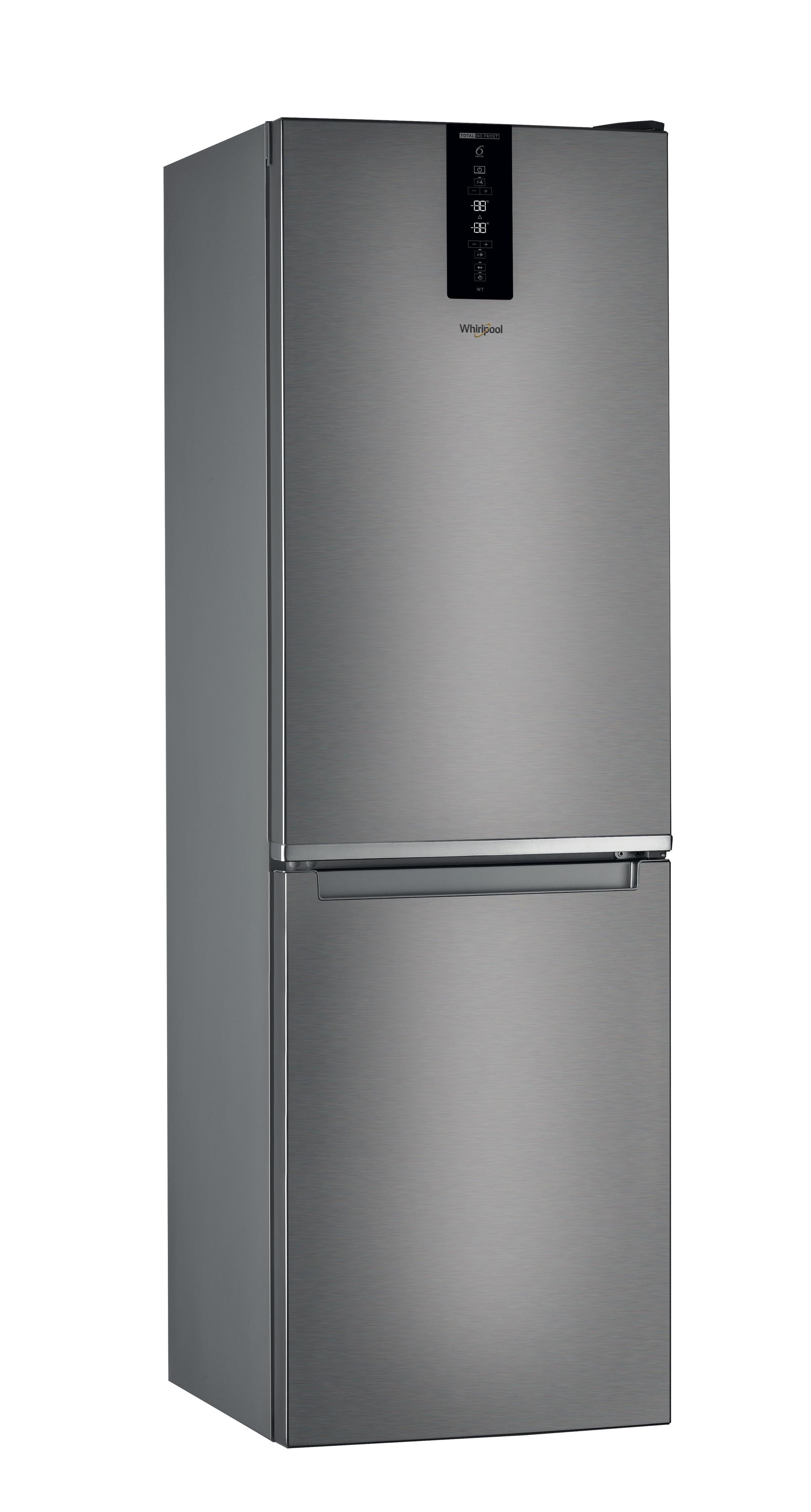 Whirlpool Hűtő/fagyasztó kombináció Szabadonálló W7 831T MX Fekete/Inox 2 doors Perspective