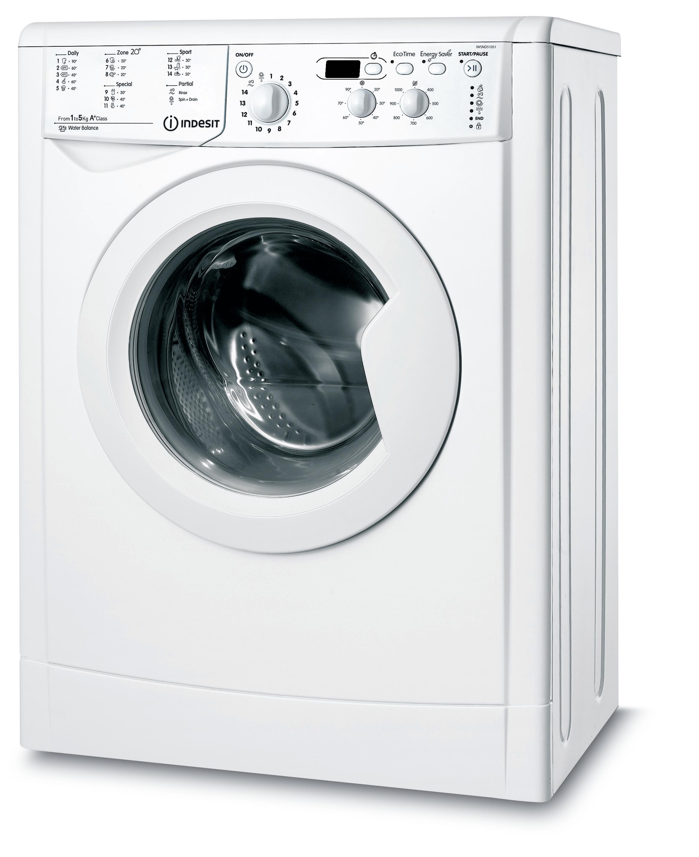 Indesit voľne stojaca spredu plnená práčka: 5 kg - IWSND 51051 C ECO EU