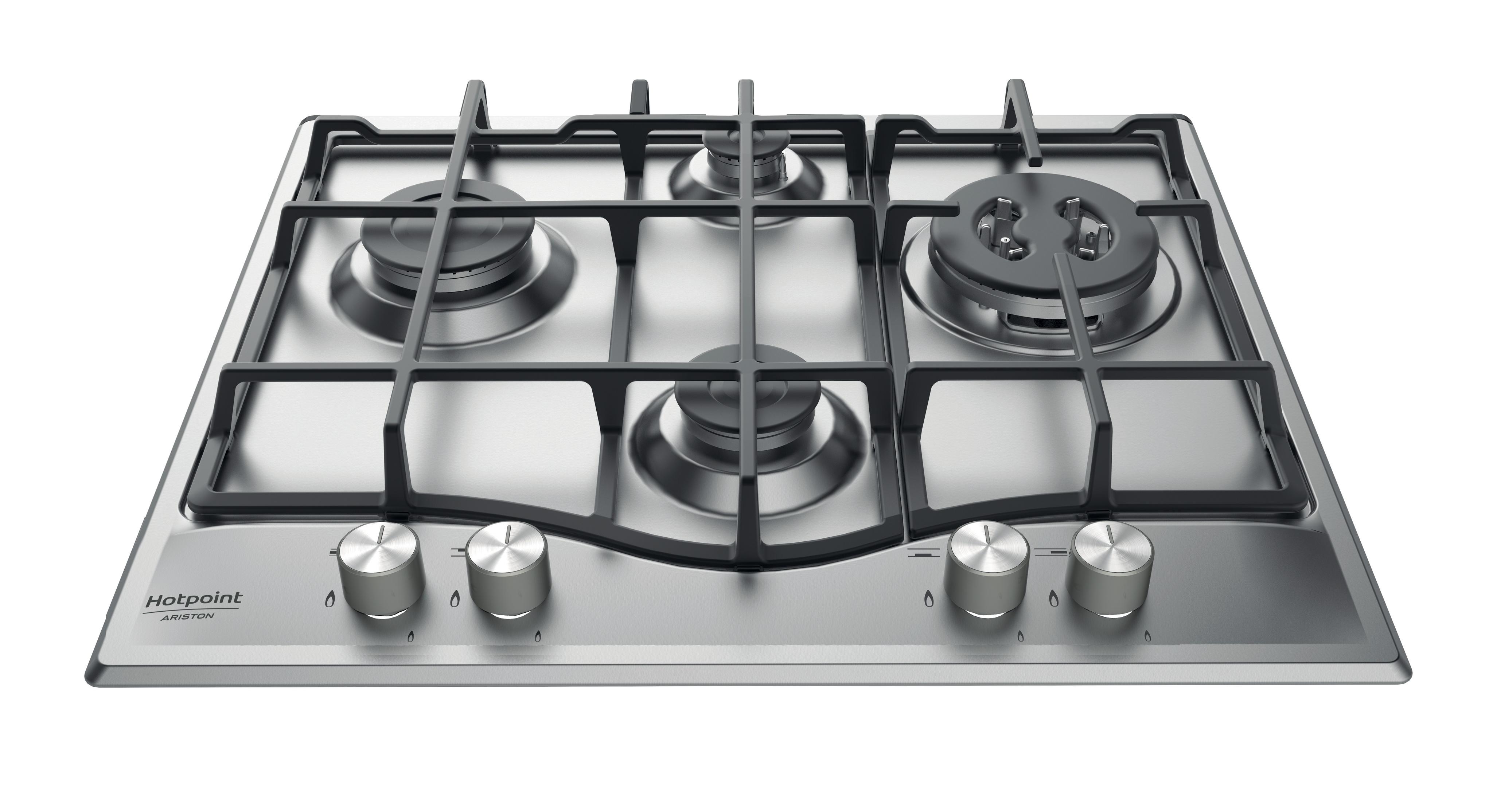 Hotpoint_Ariston Table de cuisson PCN 641 T/IX/HA Inox Gaz Frontal top down