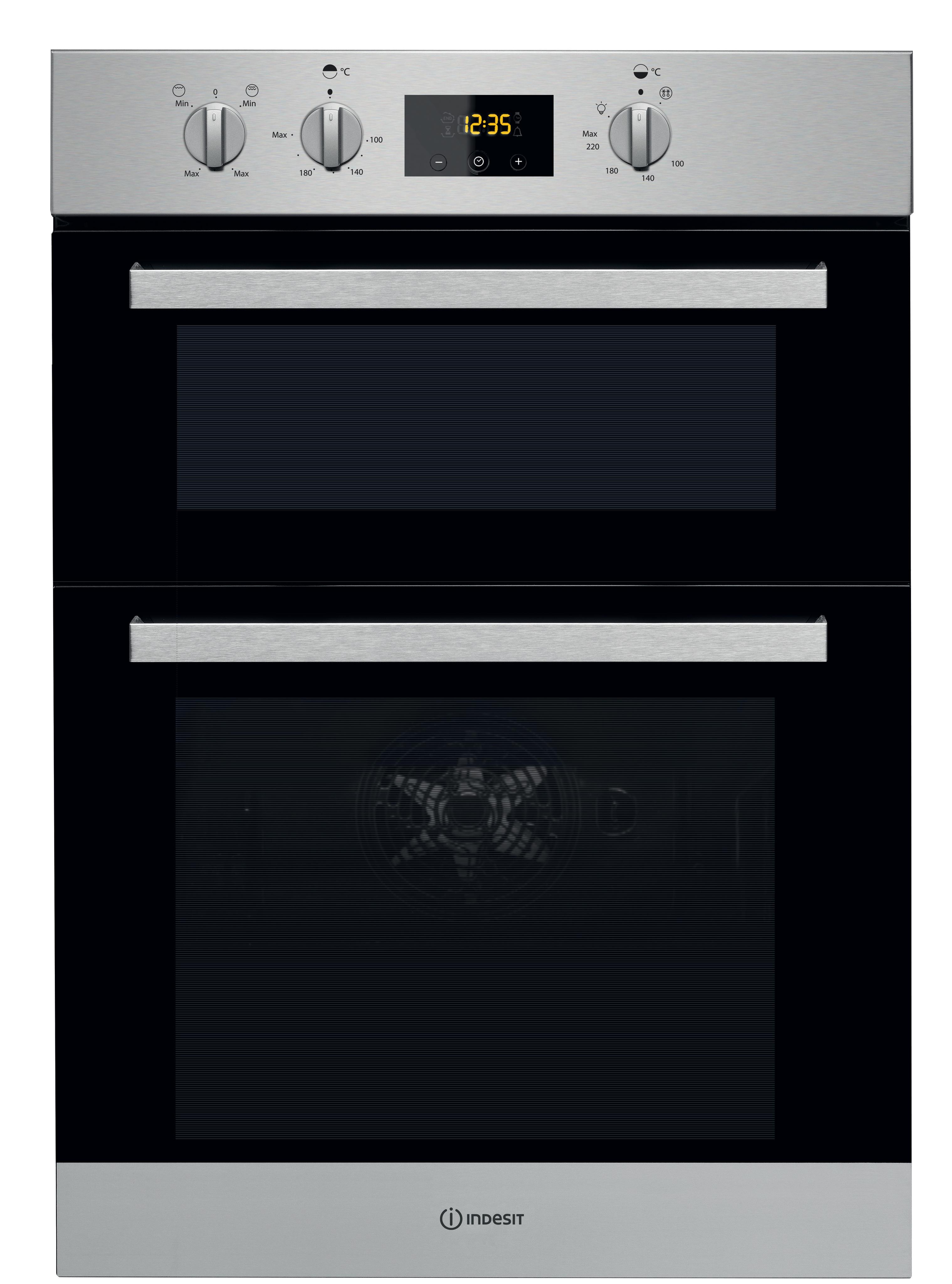 Indesit Electric Double Oven - Stainless Steel - A Rated - IDD 6340 IX