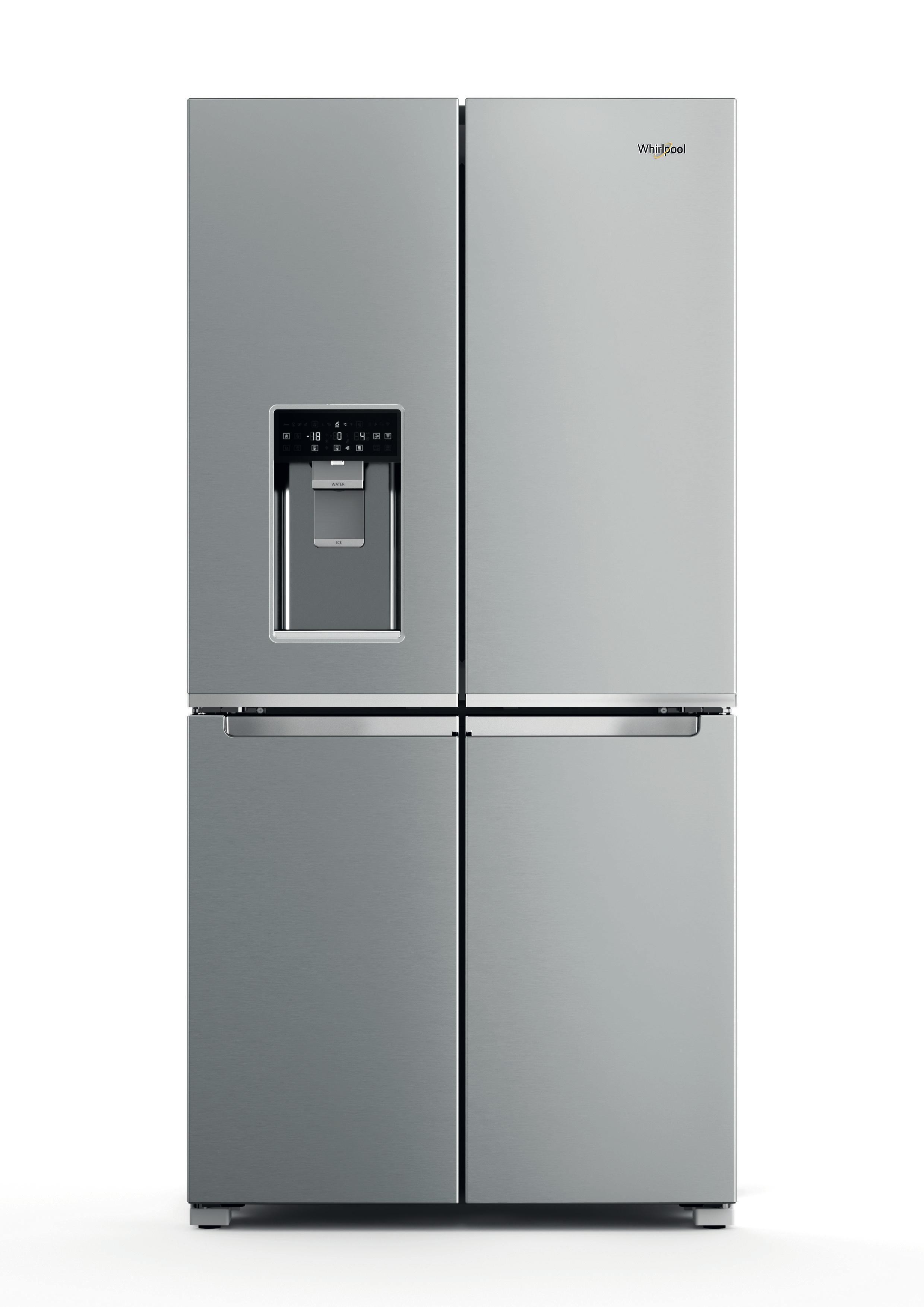 Whirlpool Side-by-side Frittstående WQ9I MO1L Inox Look Frontal