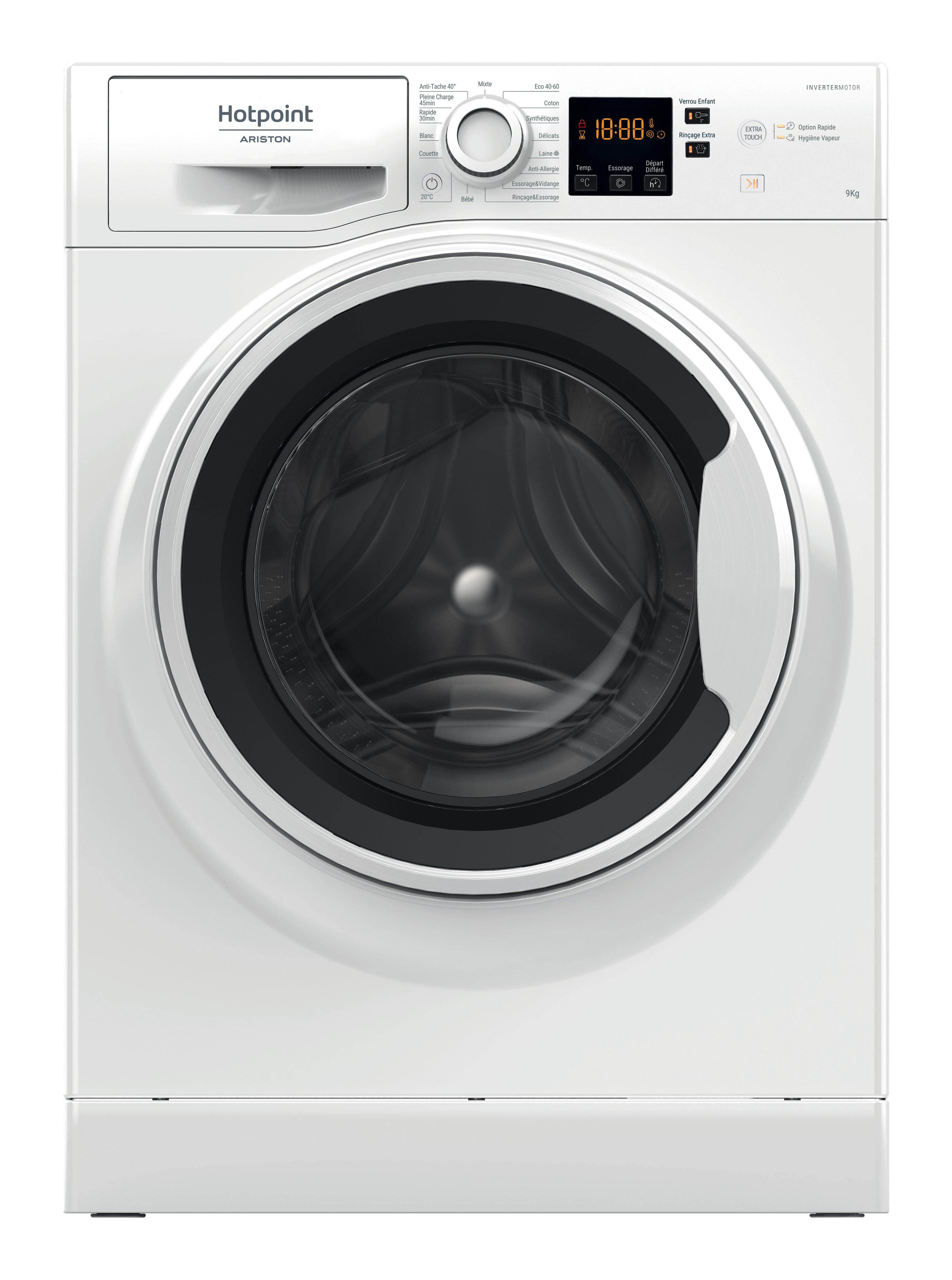 Hotpoint_Ariston Lave-linge Pose-libre NS 9479 WW FR Blanc Lave-linge frontal A Frontal