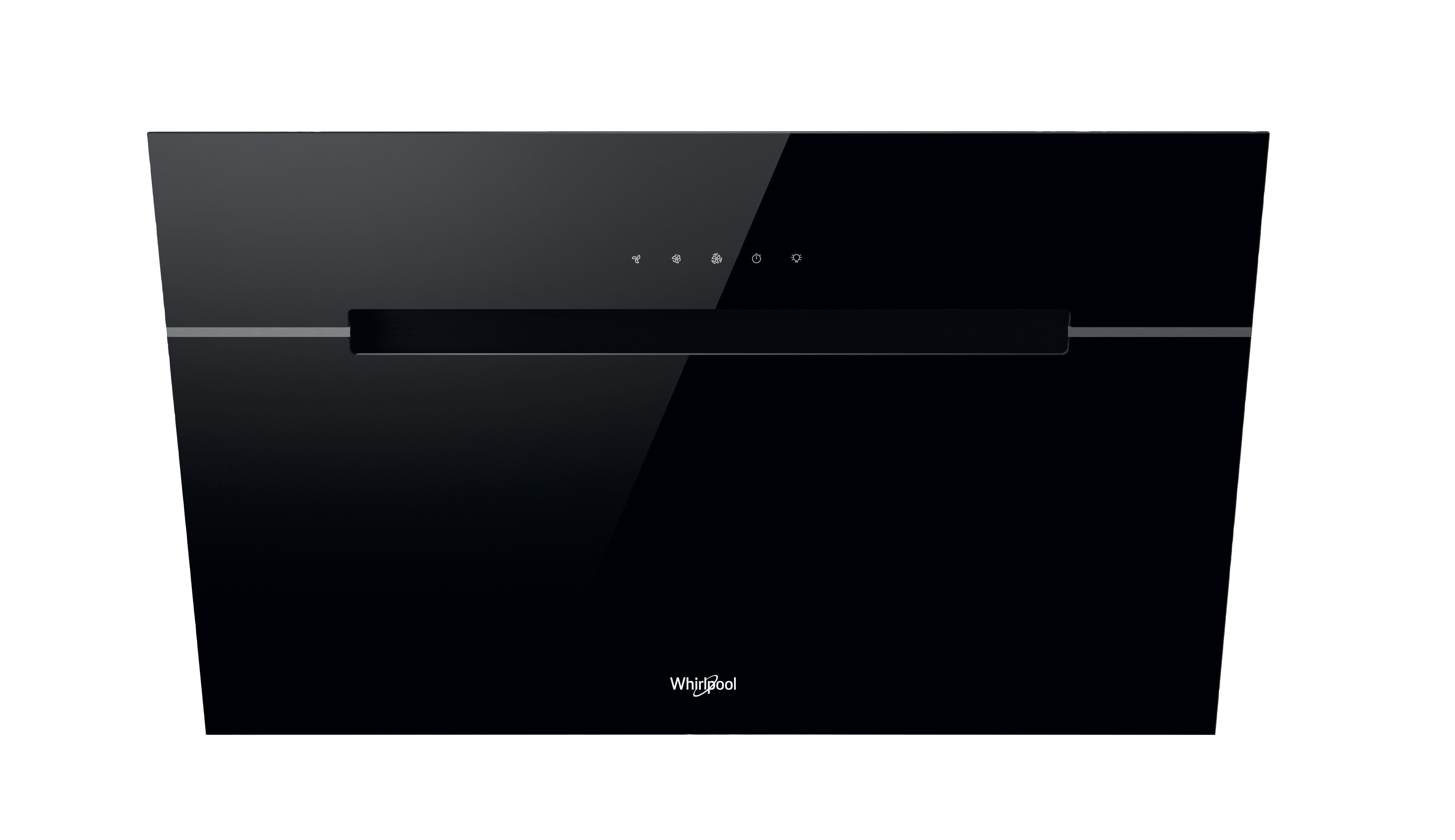 Whirlpool Hotte Encastrable WHVP 62F LT SK Noir Pose-libre Électronique Frontal