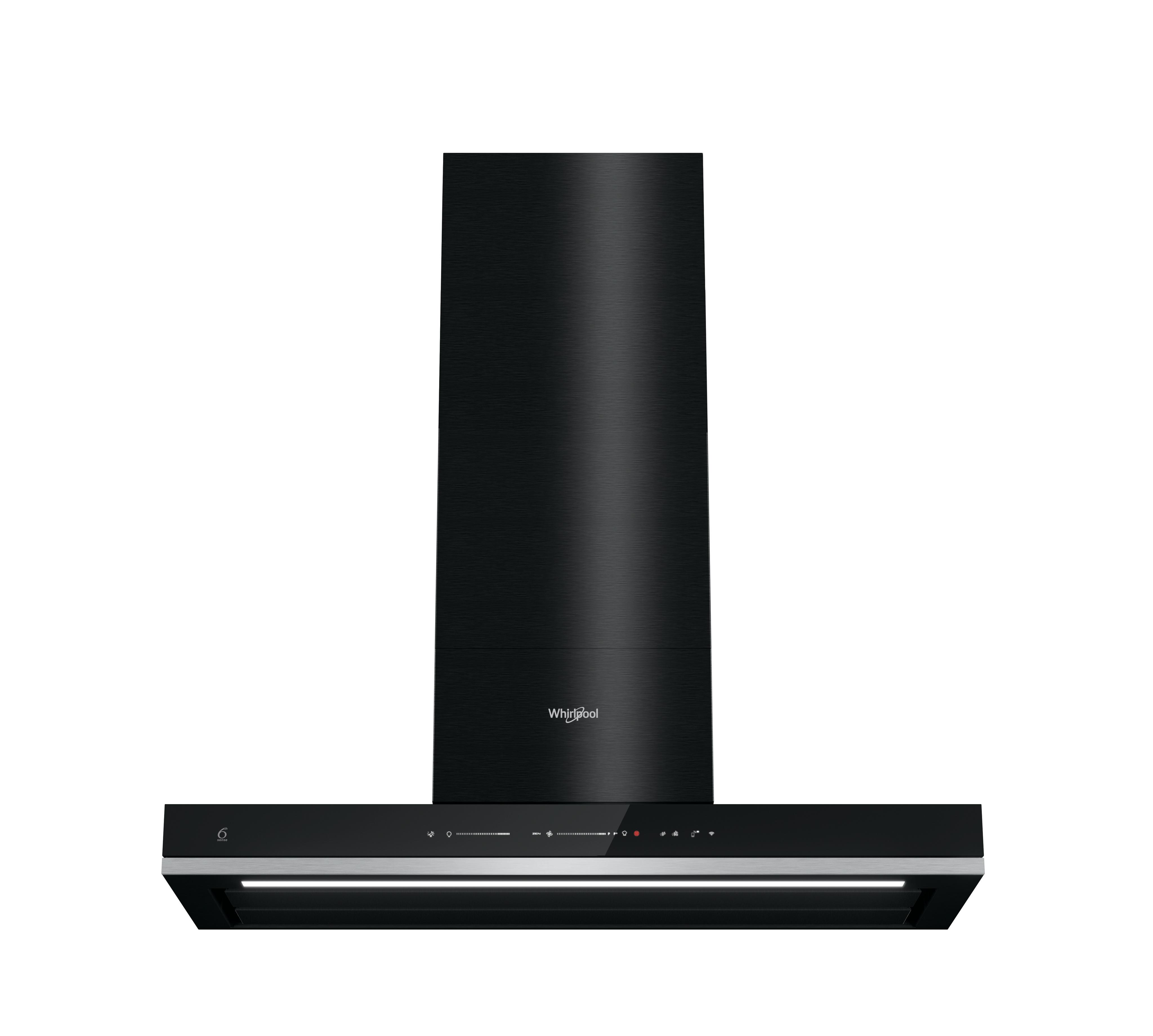 Whirlpool Exaustor Encastre WHSS 90F L T C K Preto Wall-mounted Eletrónico Frontal