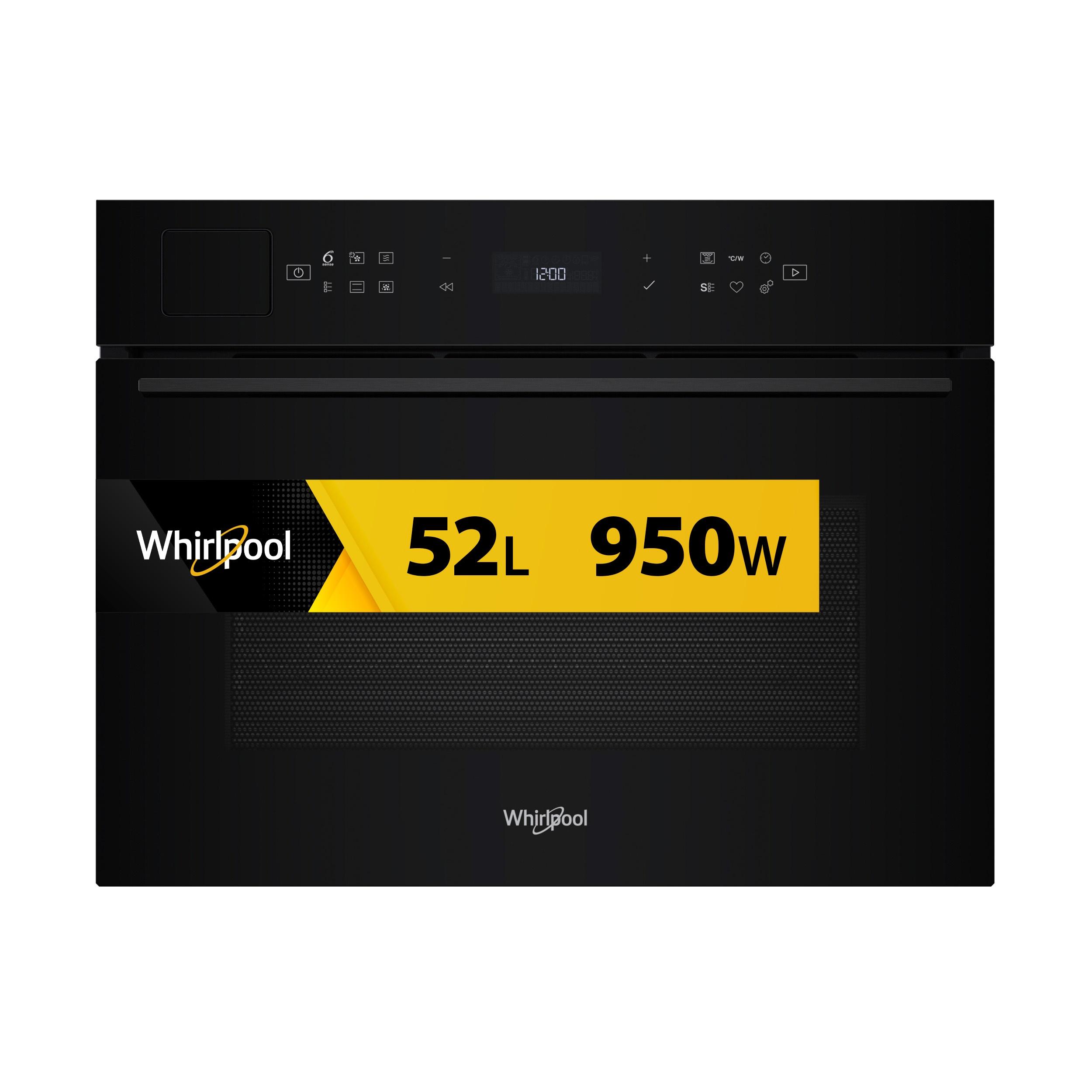 Whirlpool Micro-ondas Encastre WCT7A9PHTSB Preto Eletrónico 53 MO Combinado 950 Frontal