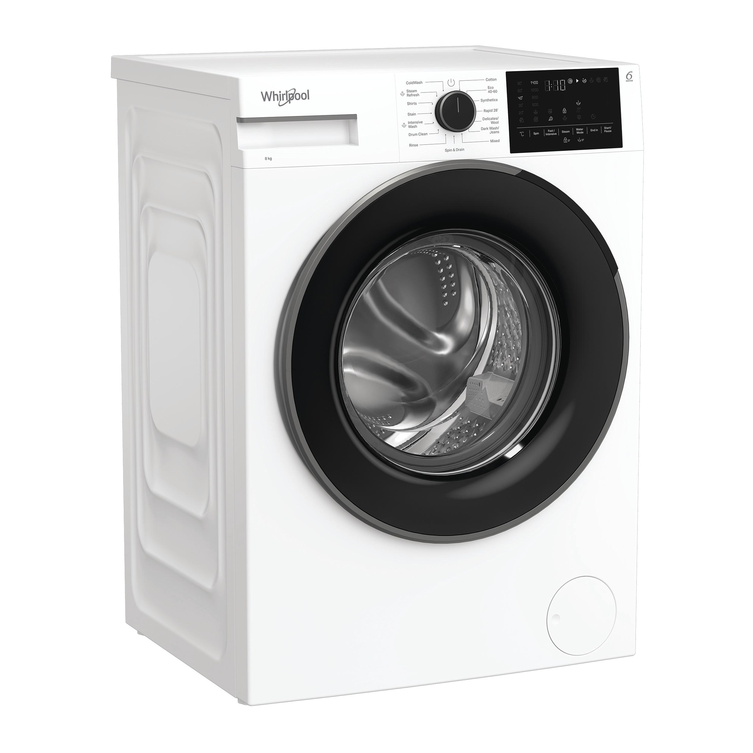 Vapaasti sijoitettava edestä täytettävä Whirlpool pyykinpesukone: 8,0 kg - WSPM 86WB EE