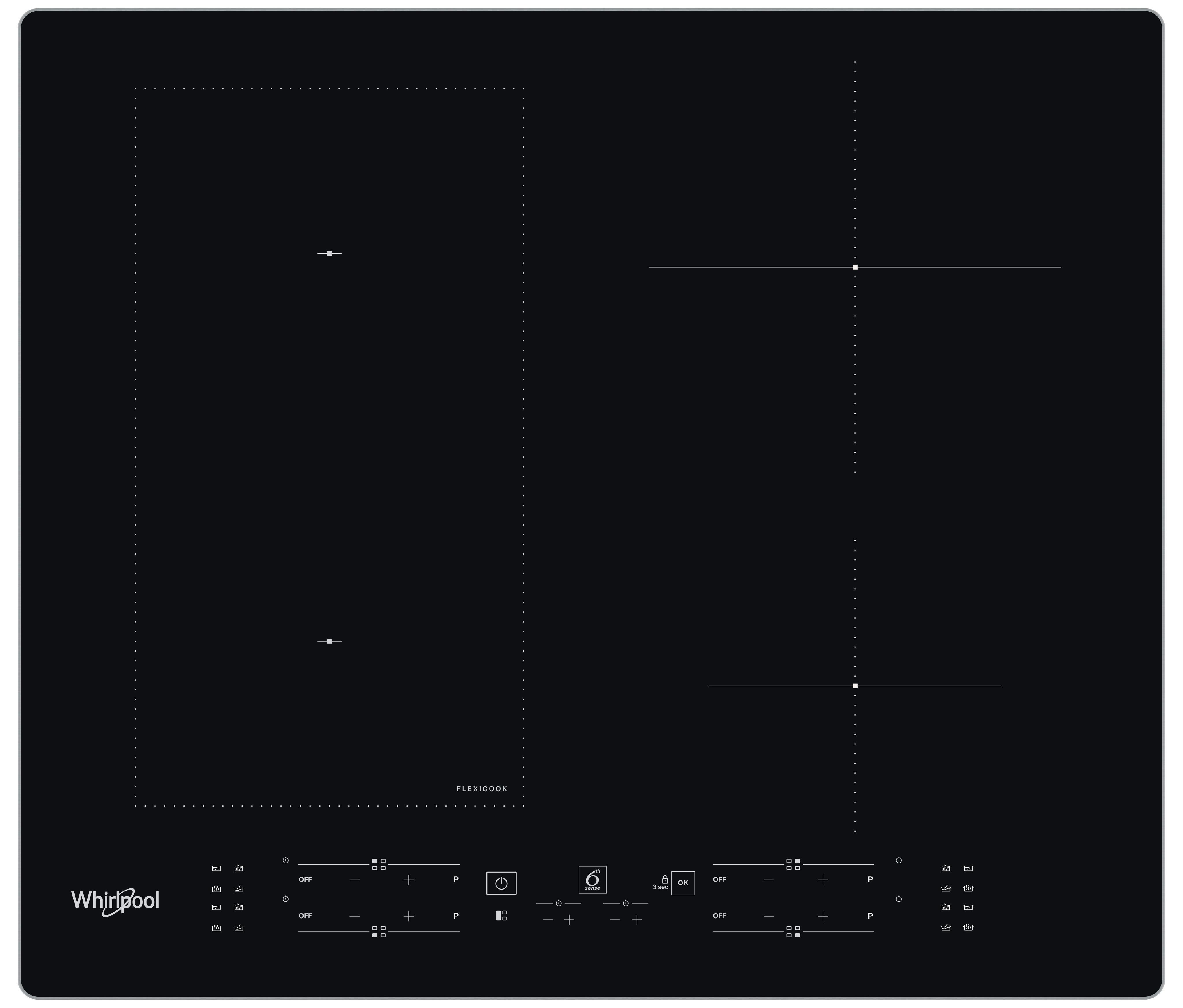 Whirlpool Μονάδα εστιών WL B5860 AL Μαύρο Induction vitroceramic Frontal