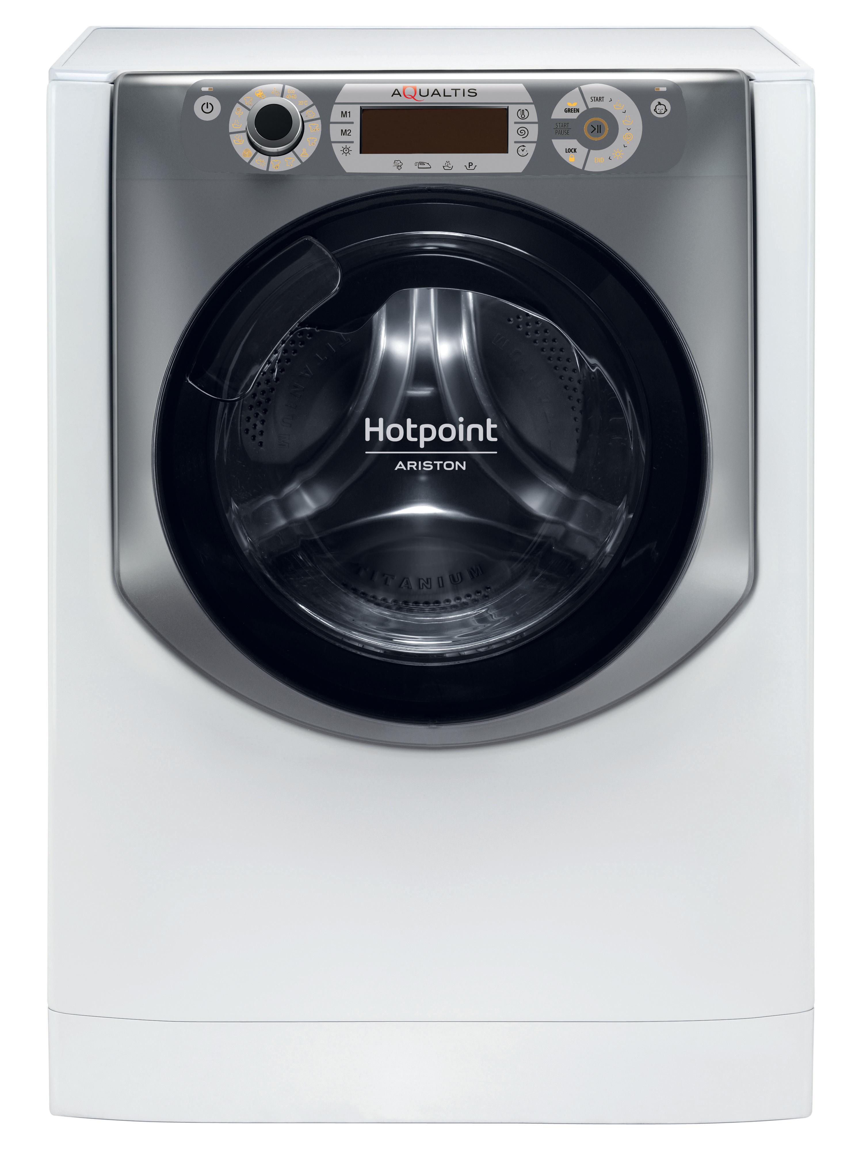 Hotpoint_Ariston Pralko-suszarka Wolnostojący AQD1072D 697 EU/B N Biały Ładowany od frontu Frontal