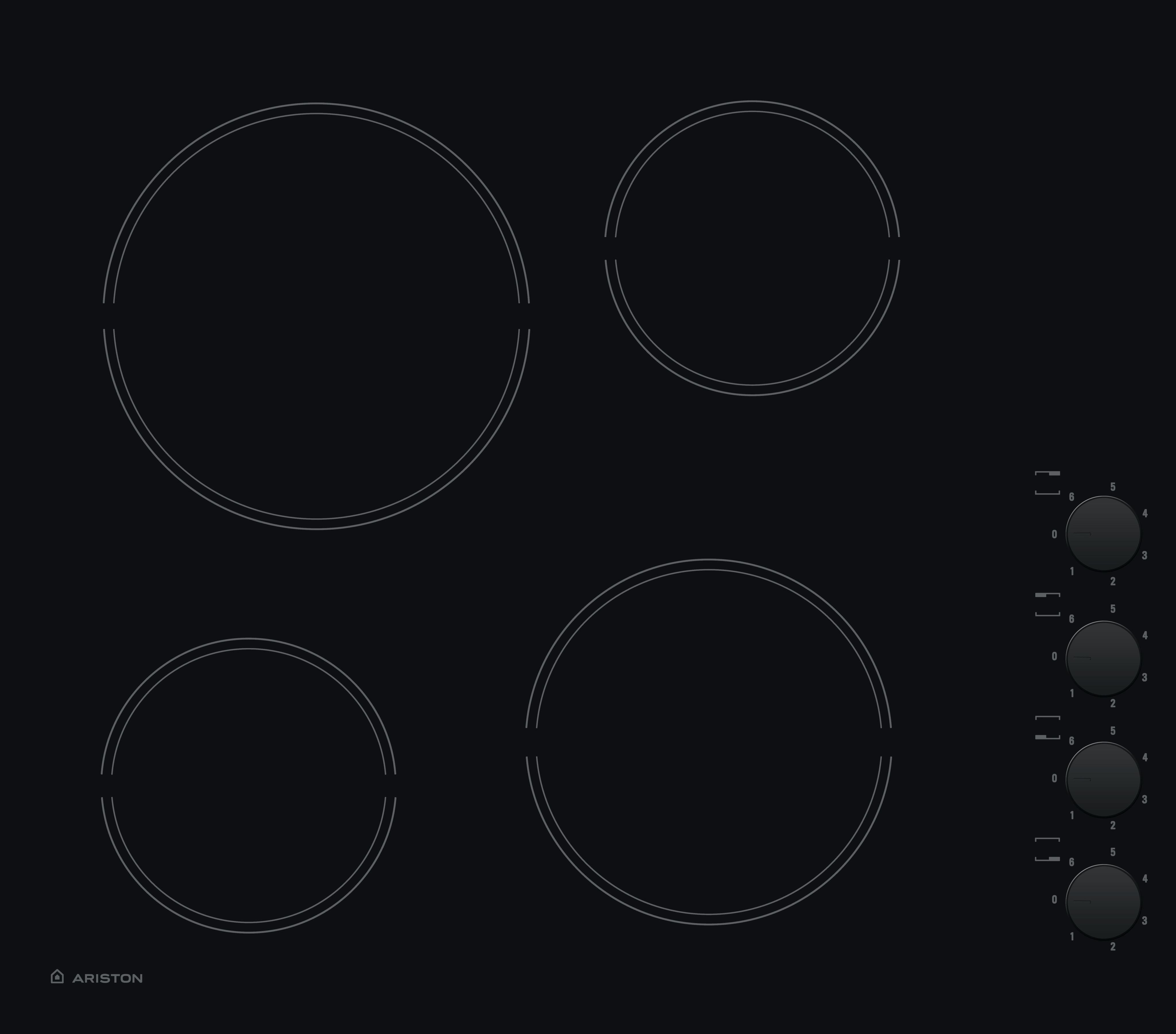 Ariston HOB HR 609 C A Black Radiant vitroceramic Frontal