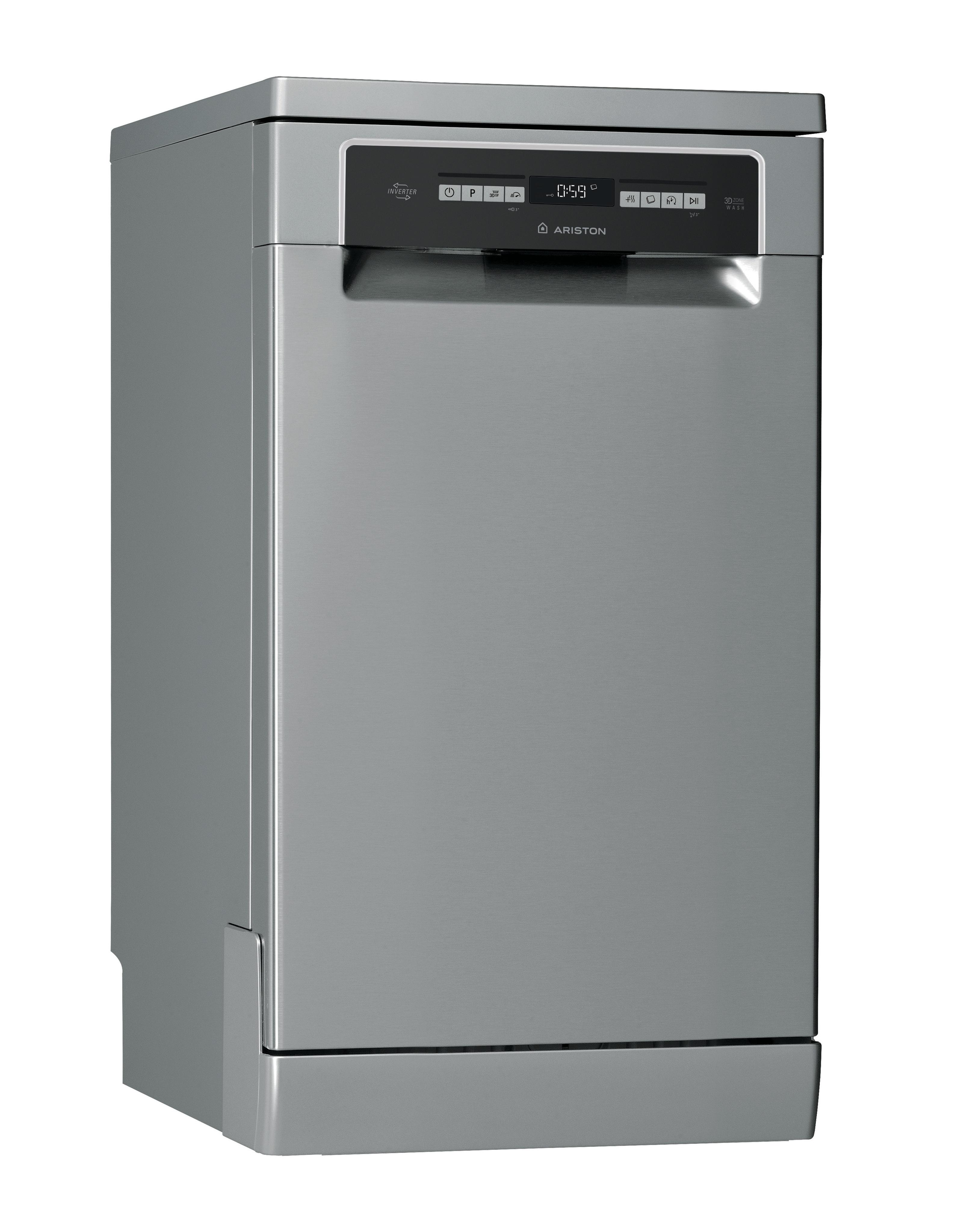 Ariston dishwasher: slim, inox color - LSFO 3T223 W X