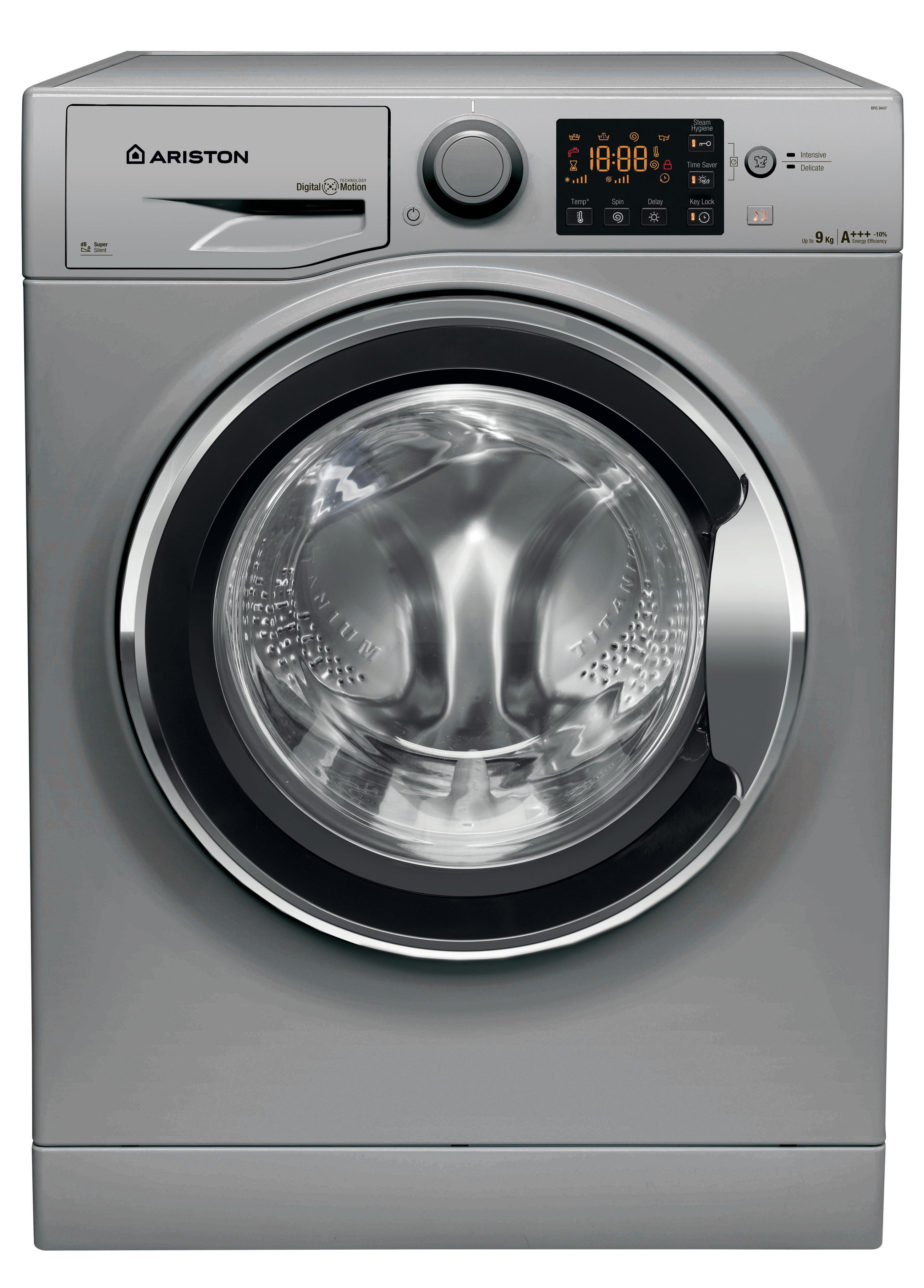 Ariston freestanding front loading washing machine: 9kg - RPG 9447 SX EX