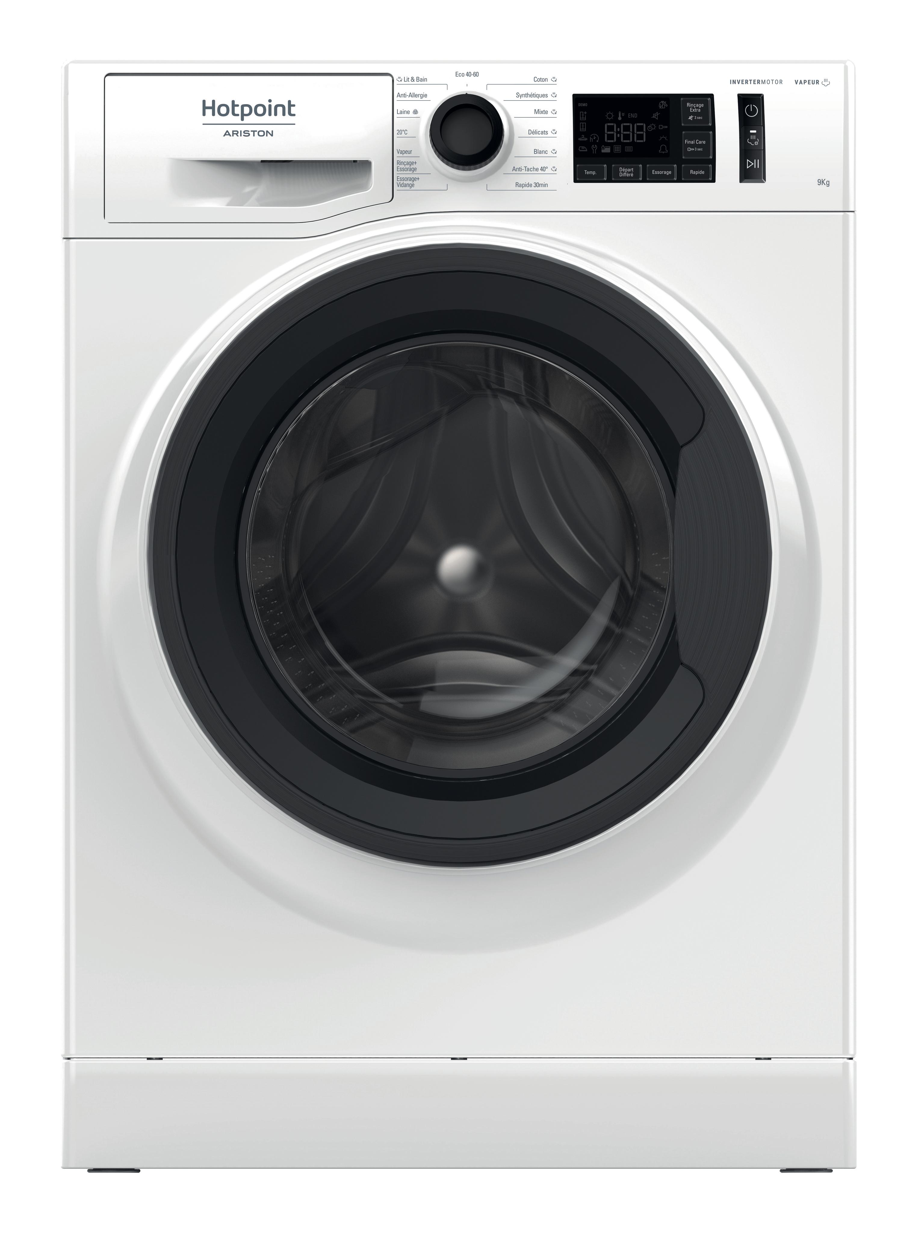 Hotpoint_Ariston Lave-linge Pose-libre CNM119458WKFR Blanc Lave-linge frontal B Frontal