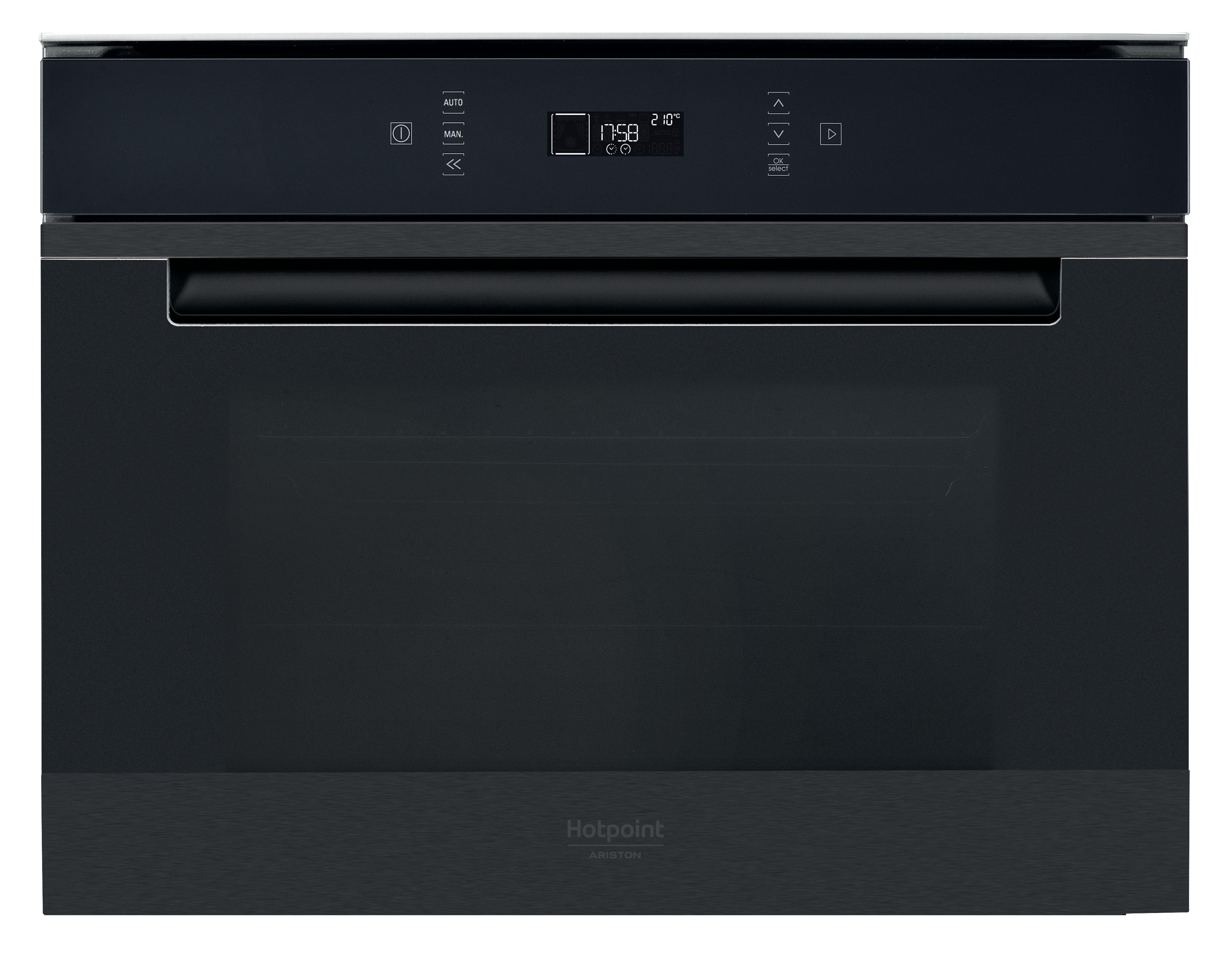 Hotpoint_Ariston Kuchenka mikrofalowa Zabudowa MP 776 BMI HA Black Anodized Elektroniczny 40 MW-Combi 900 Frontal