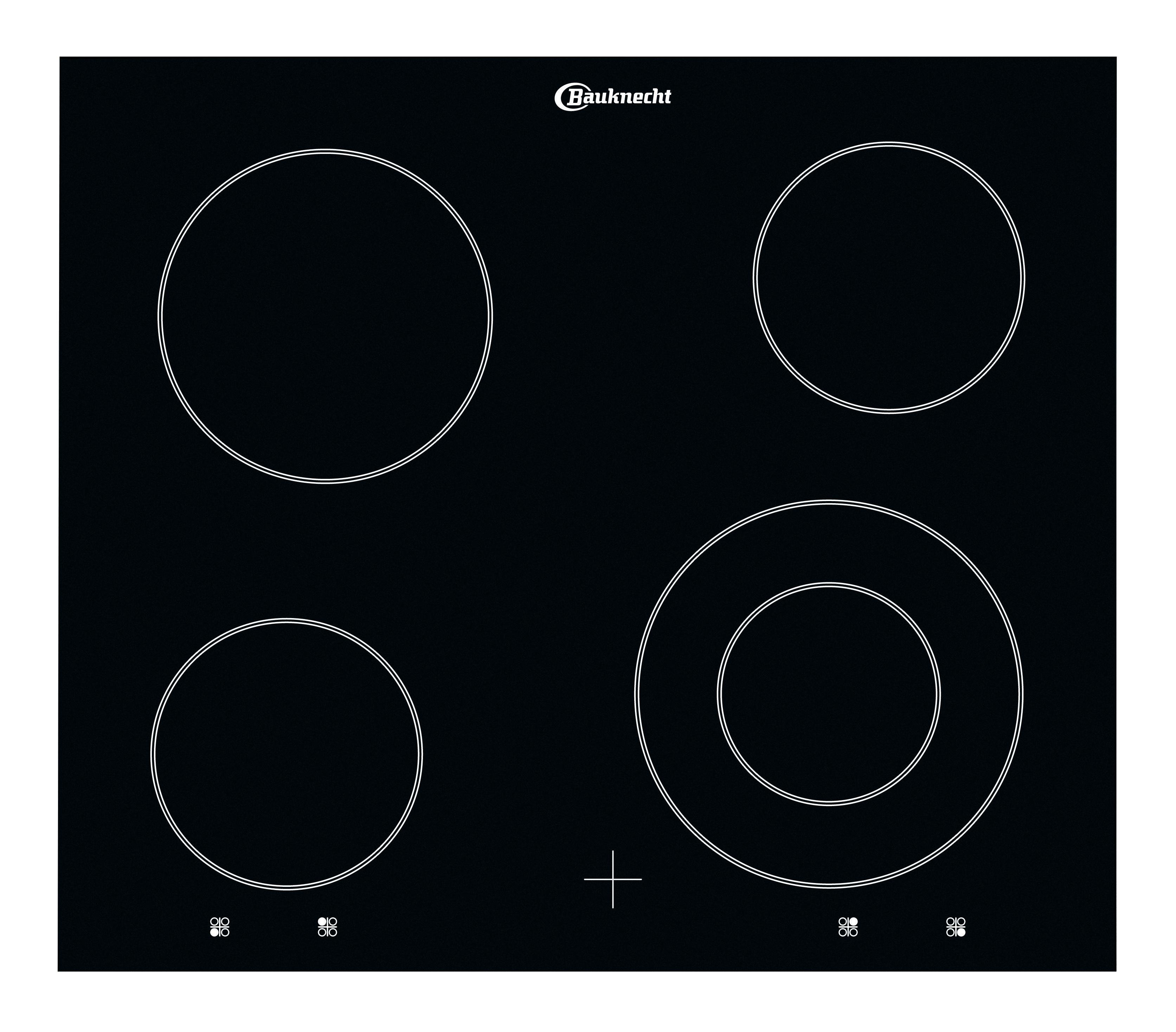 Bauknecht Kochfelder EKI 4472 IN Schwarz Radiant vitroceramic Frontal