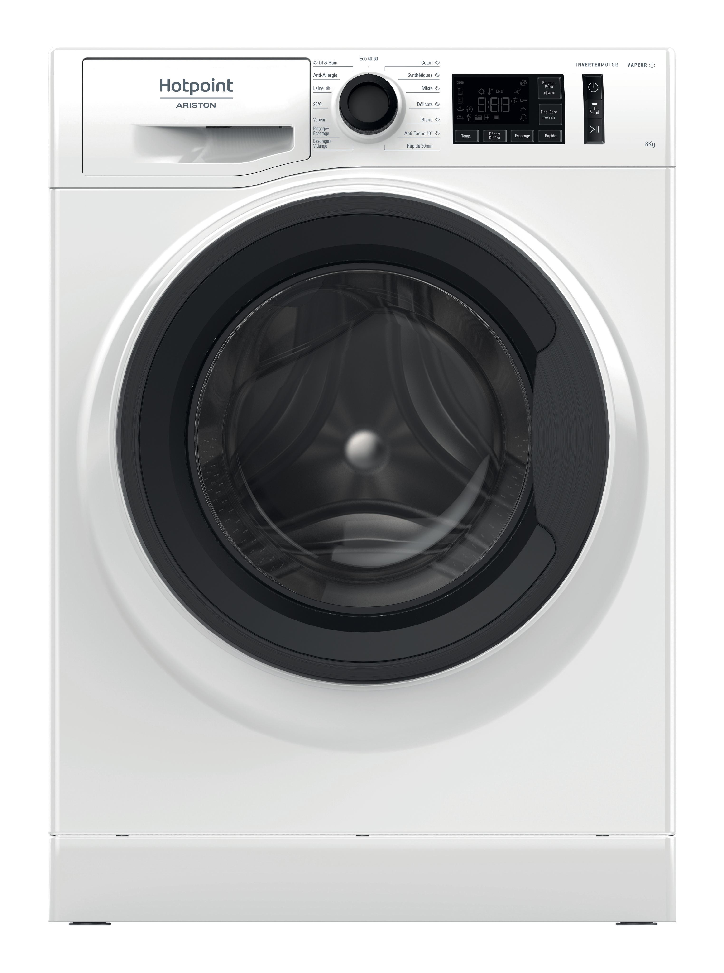 Hotpoint_Ariston Lave-linge Pose-libre CNM11 8448 WK FR Blanc Lave-linge frontal B Frontal