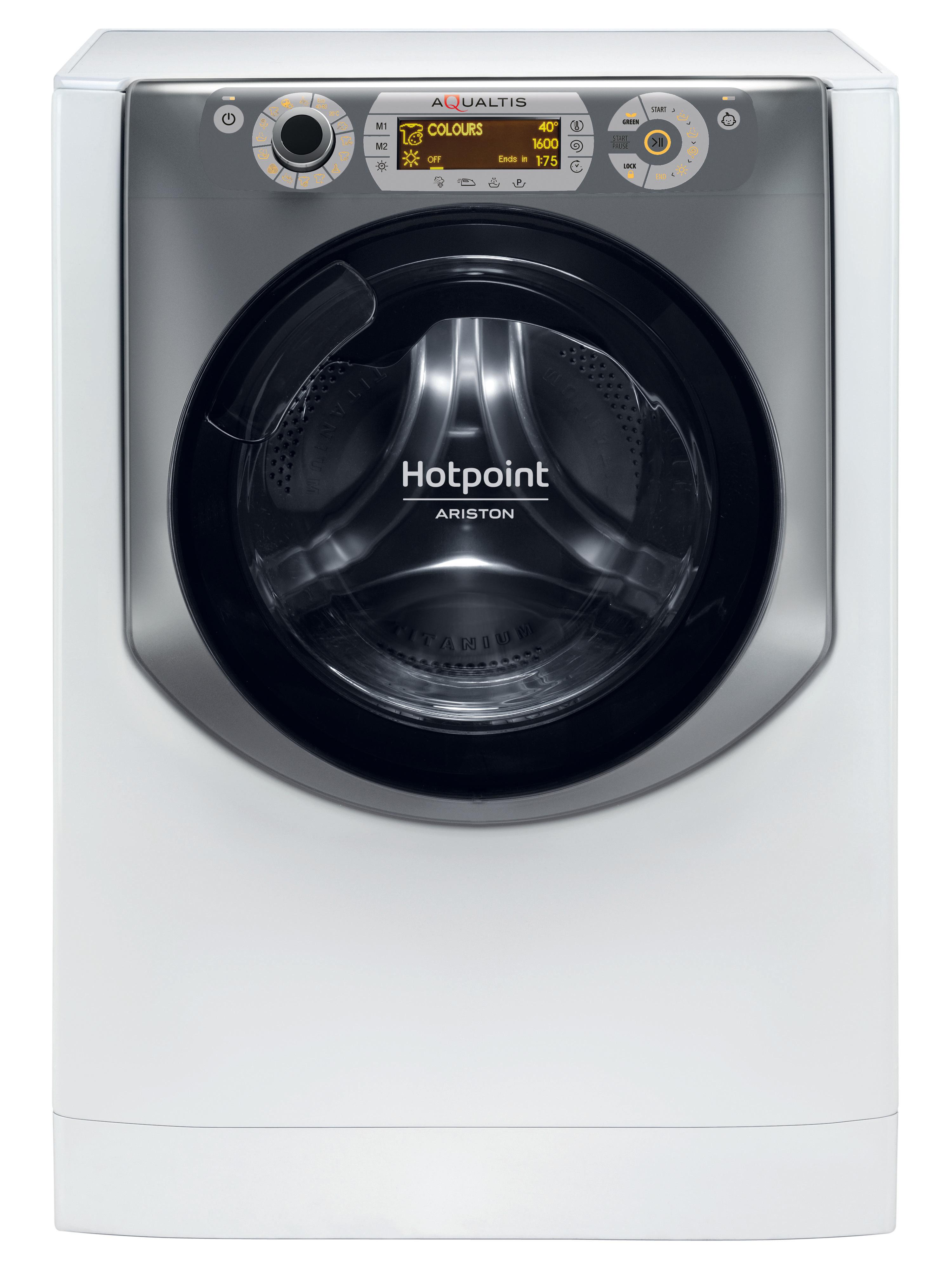 Hotpoint_Ariston Lavante-séchante Pose-libre AQD1072D 697 EU/A N Blanc Lave-linge frontal Frontal