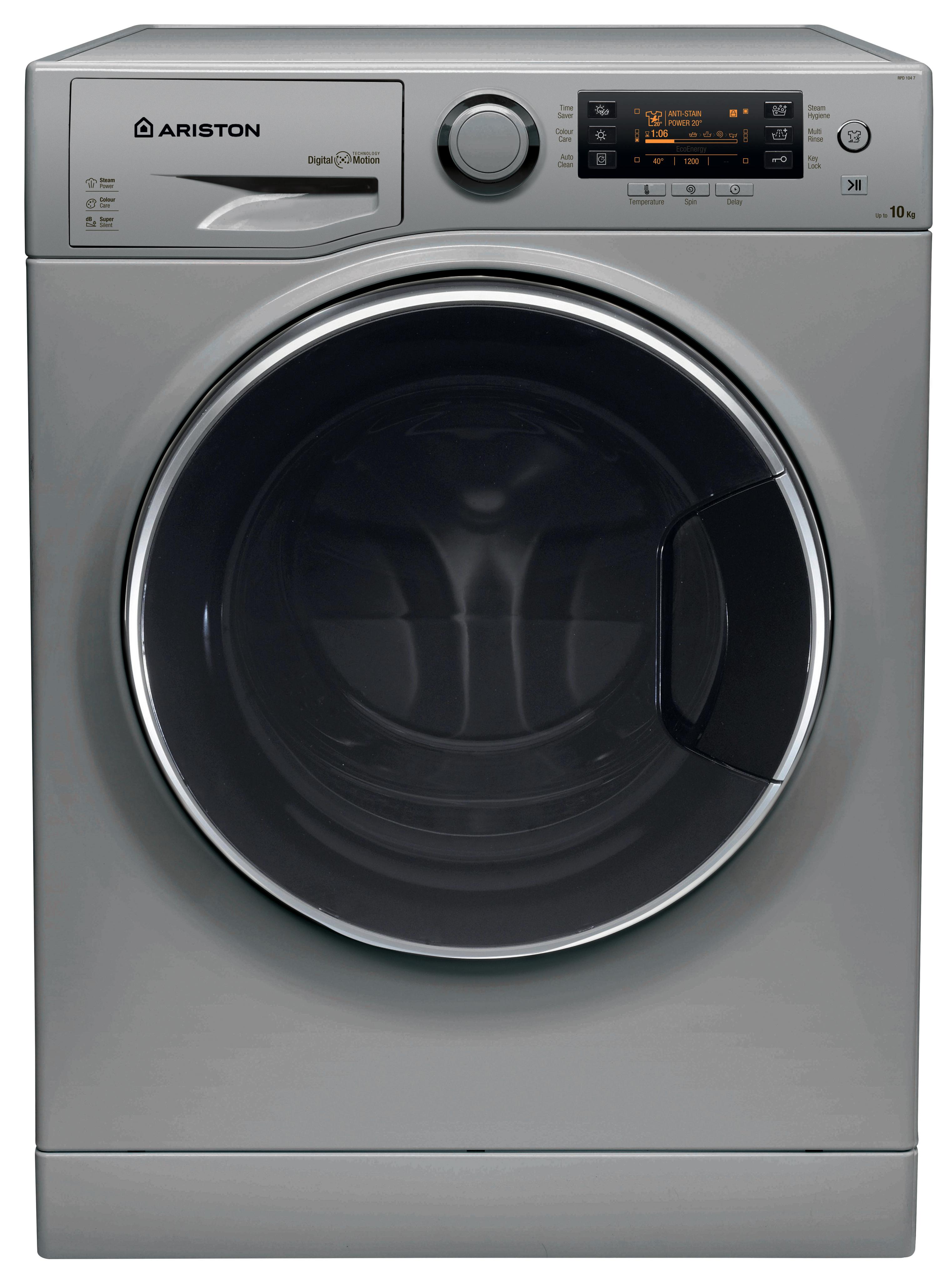 Ariston Washing machine Free-standing RPD 104 7 SD 60HZ Silver Front loader A+++ Frontal