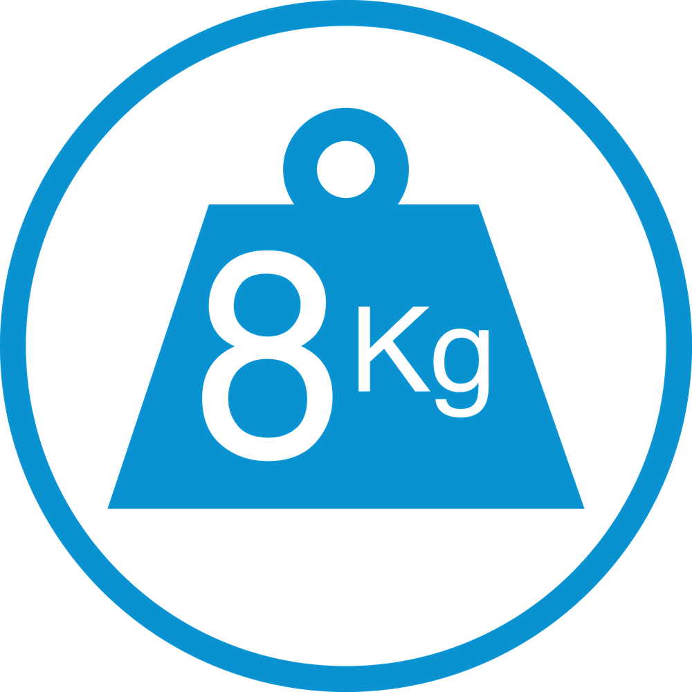Kapacitet 8 kg