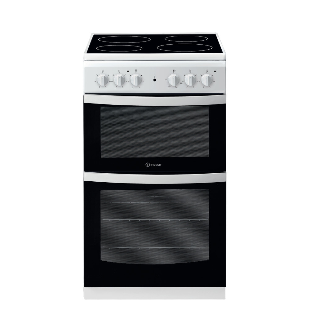 Indesit Double Cooker ID5V92KMW/UK White A Vitroceramic Frontal