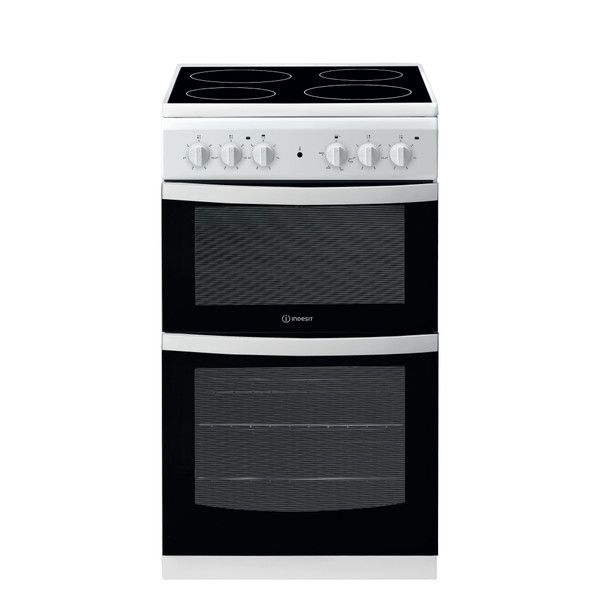 Indesit Double Cooker ID5V92KMW/UK White A Vitroceramic Frontal