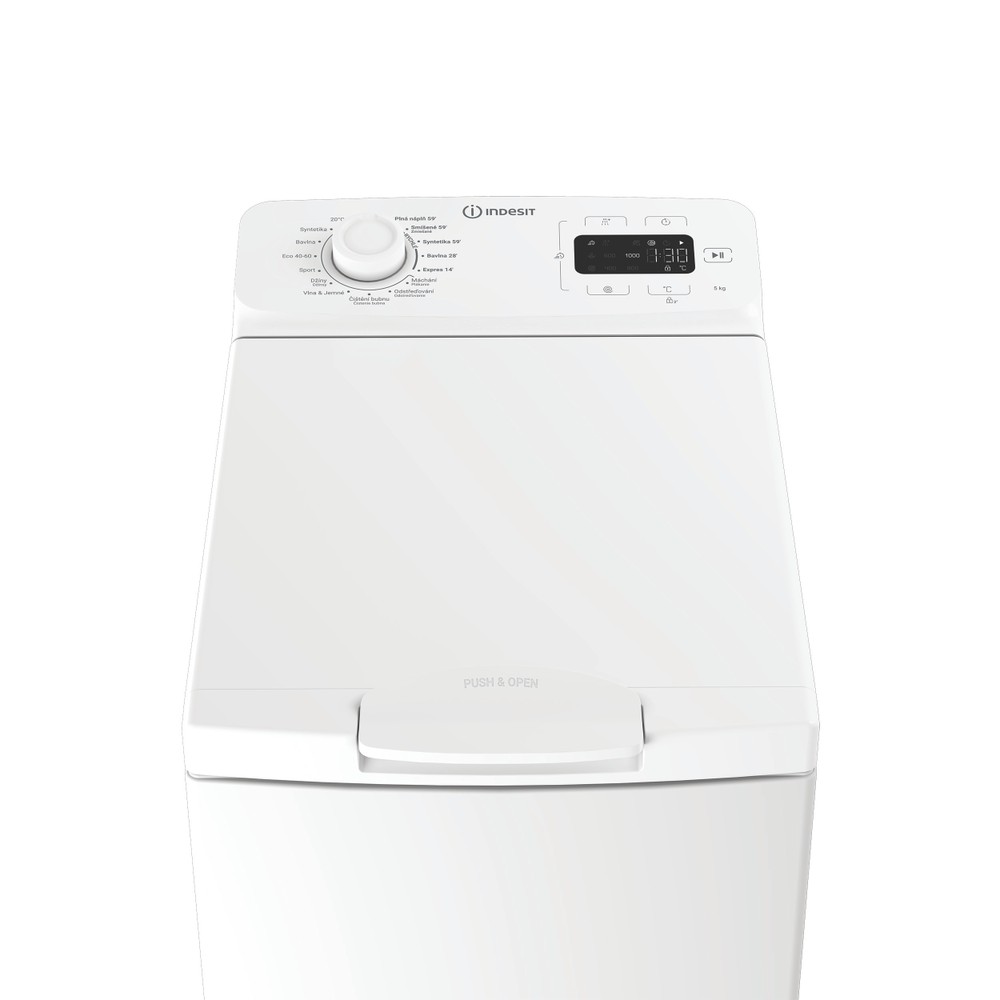 Indesit Pračka Volně stojící TI513EMTCS Bílá Vrchem plněná C Control panel