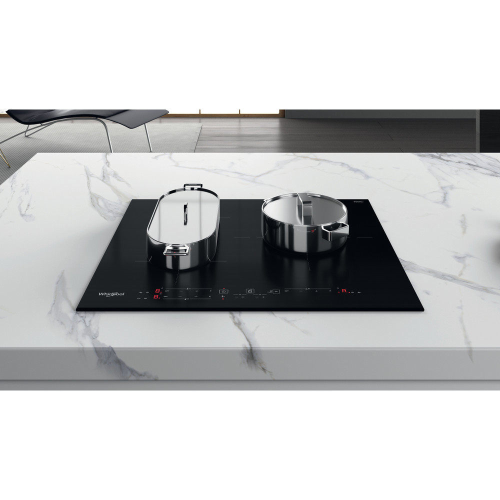 Whirlpool Encimera WB B3760 BF Negro Induction vitroceramic Lifestyle frontal top down