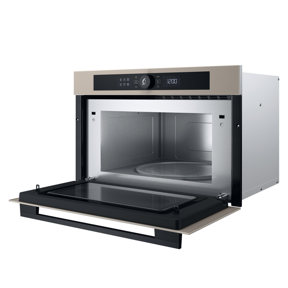 Whirlpool Mikrohullámú sütő Beépíthető WMD54MBG Urban beige Elektromos 31 Mikrohullám+Grill funkció 1000 Perspective open