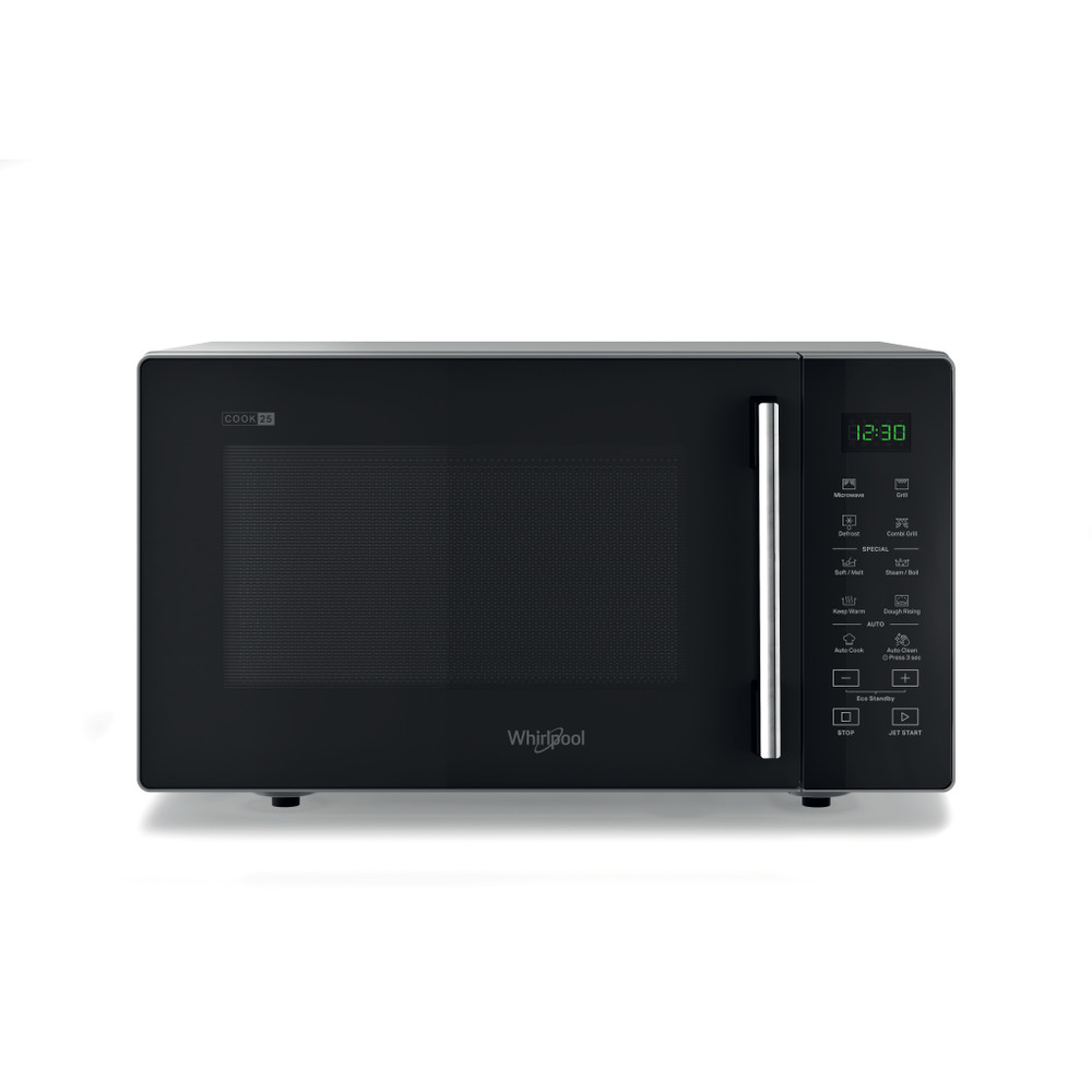 Whirlpool Micro-ondas Livre Instalação MWP 254 SB Preto Eletrónico 25 MO + Função Grill 900 Frontal open