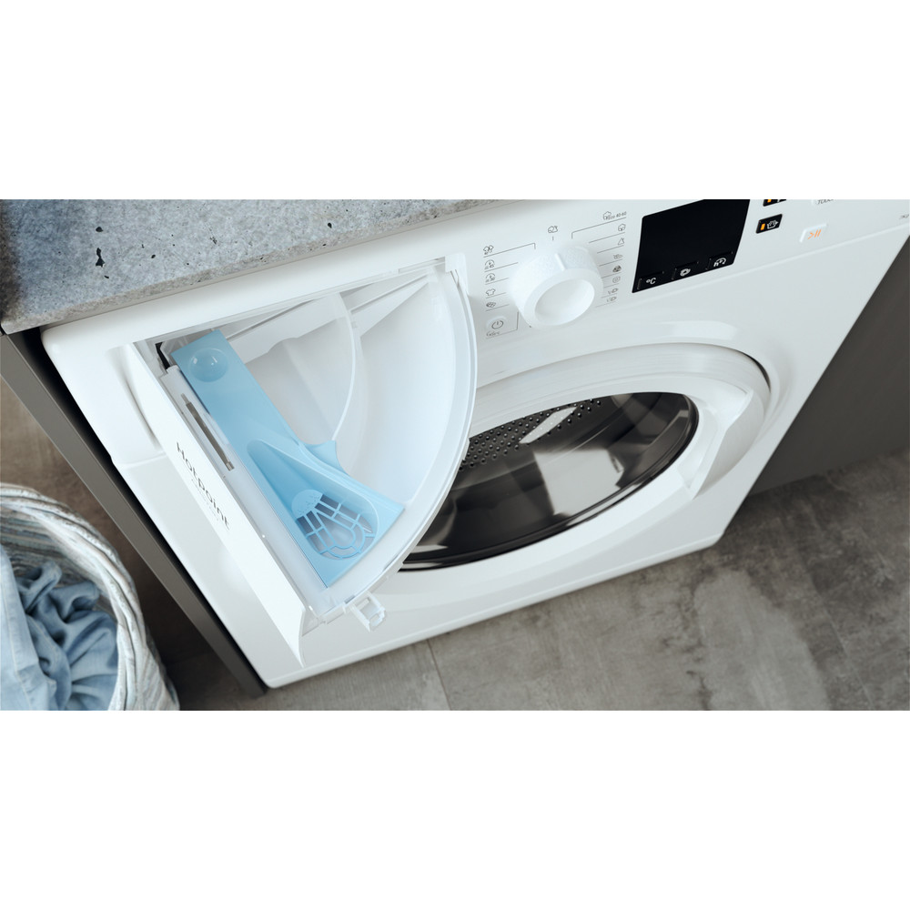 Hotpoint_Ariston Maşină de spălat rufe Neincorporabil NS702U W EU N Alb Încărcare frontală E Drawer