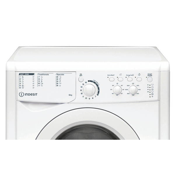Indesit Perilica za rublje Samostojeći EWSC 61251 W EU N Bijela Prednje punjenje F Control panel