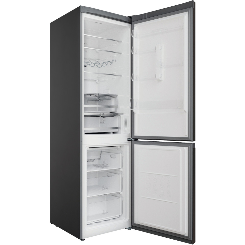 Bauknecht Køleskab/fryser kombination Fritstående KGN 20C2EIN Saturn Steel 2 doors Perspective open