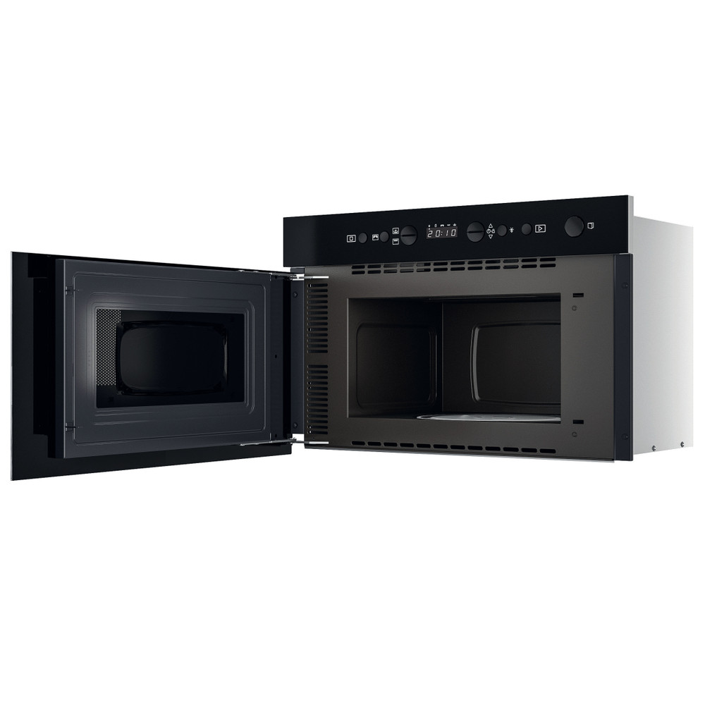 Whirlpool Mikrohullámú sütő Beépíthető W9 MN840 IXL Rozsdamentes acél Elektromos 22 Mikrohullám+Grill funkció 750 Perspective open