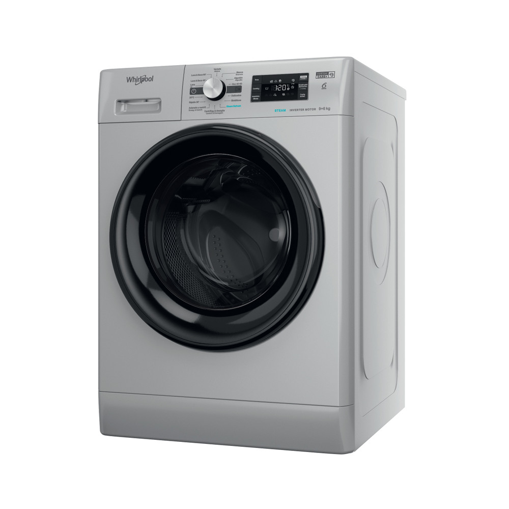 Whirlpool Máquina de lavar e secar roupa Livre Instalação FFWDB 964489 SBV SPT Prata Carga Frontal Perspective