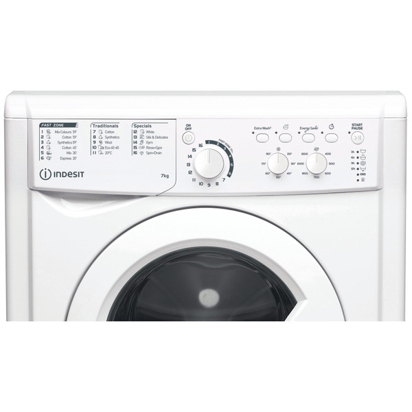 Indesit Perilica za rublje Samostojeći EWC 71252 W EE N Bijela Prednje punjenje E Control panel