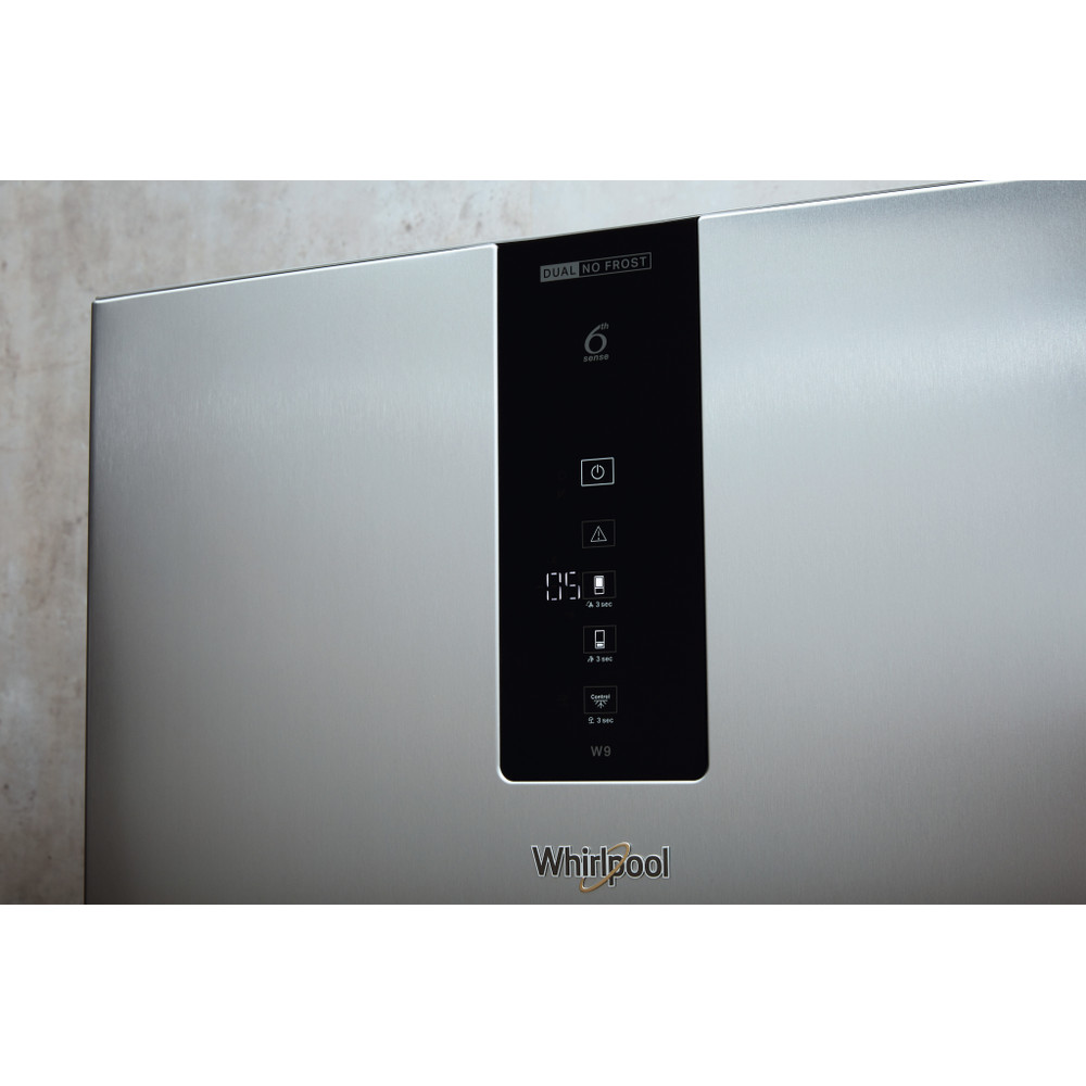 Whirlpool Hűtő/fagyasztó kombináció Szabadonálló W9 821D OX H 2 Optic Inox 2 doors Control panel