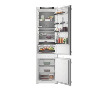 Whirlpool Kombinovaná chladnička s mrazničkou Vstavané WHK2 5323 B5E1 Zinc Metal 2 doors Lifestyle frontal open