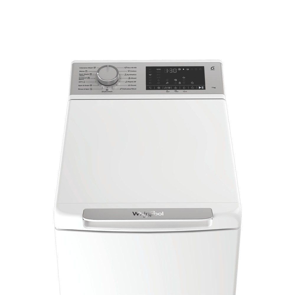Whirlpool Perilica za rublje Samostojeći TW721DSFCEE Bijela Gornje punjenje A Control panel
