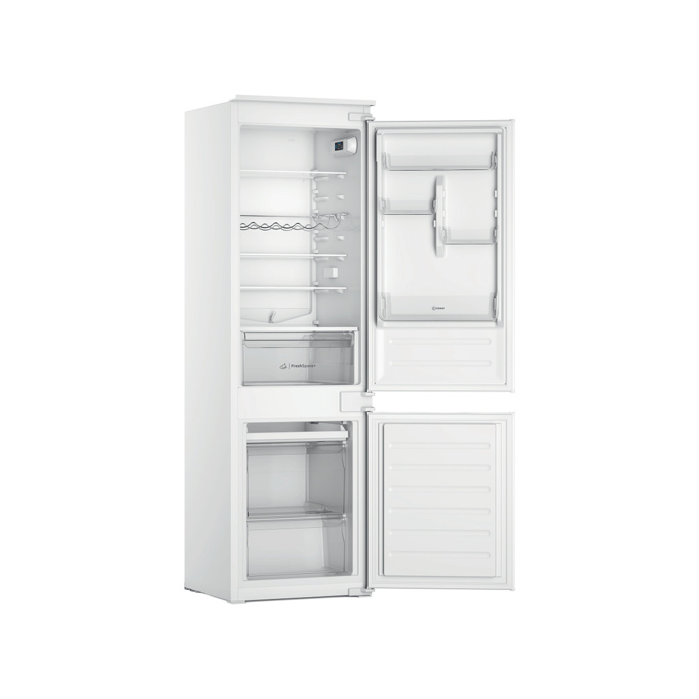 Indesit Fridge-Freezer Combination Built-in INC18D011B1 White 2 doors Perspective open