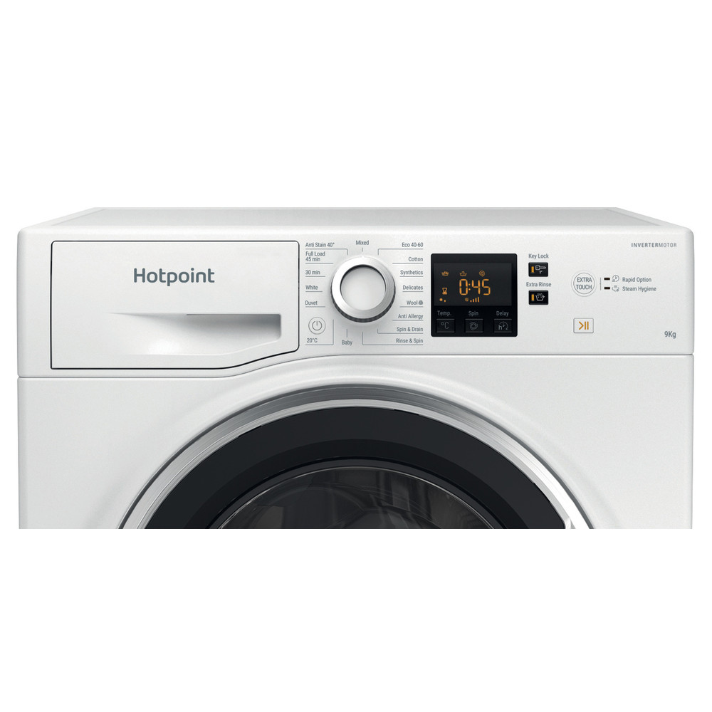 Hotpoint Washing machine Free-standing HNR9 W64 WS IRE White Front loader A Control panel