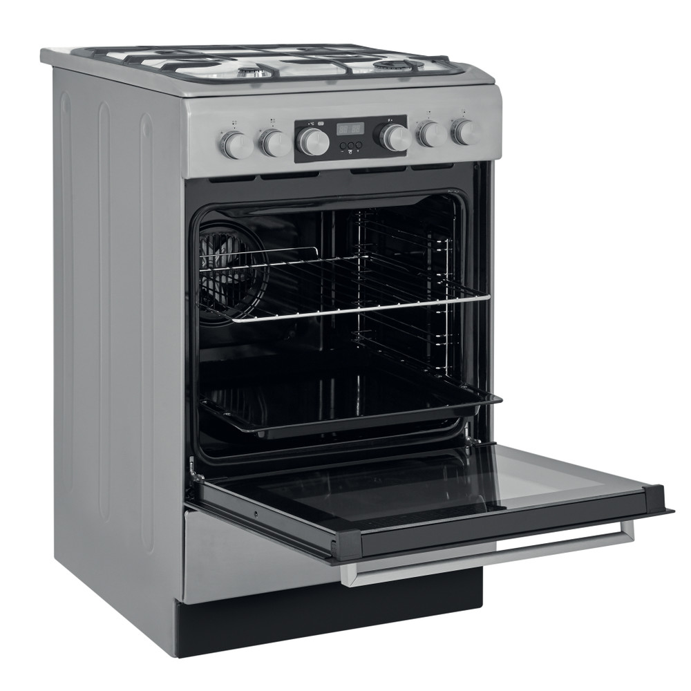 Whirlpool Tűzhely WS5G8CHX/E Inox Gáz Perspective open